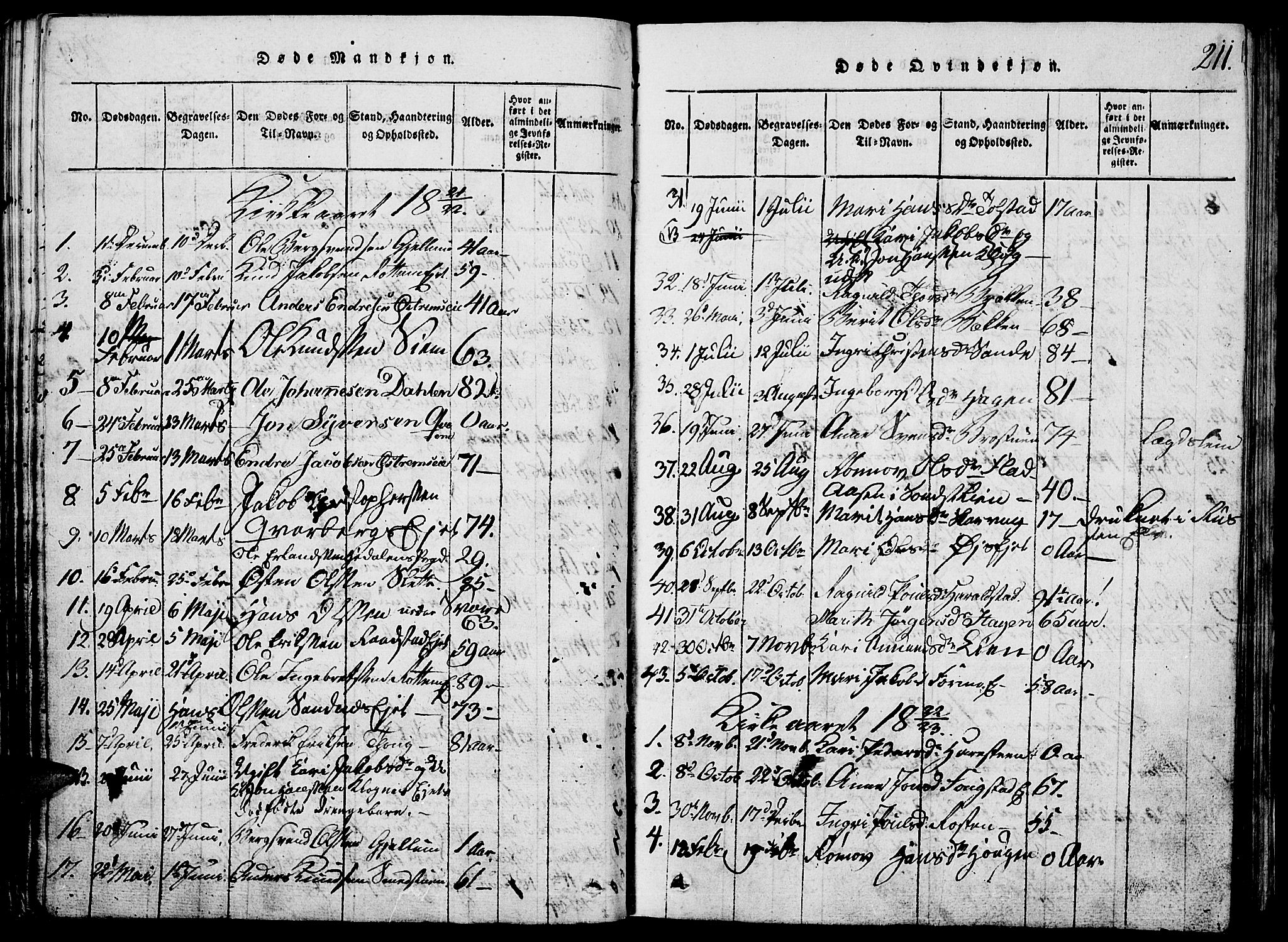 Vågå prestekontor, SAH/PREST-076/H/Ha/Hab/L0001: Parish register (copy) no. 1, 1815-1827, p. 210-211