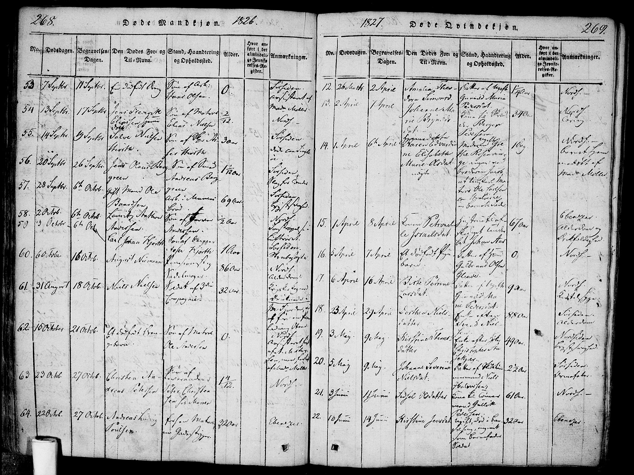 Halden prestekontor Kirkebøker, SAO/A-10909/F/Fa/L0003: Parish register (official) no. I 3, 1815-1834, p. 268-269