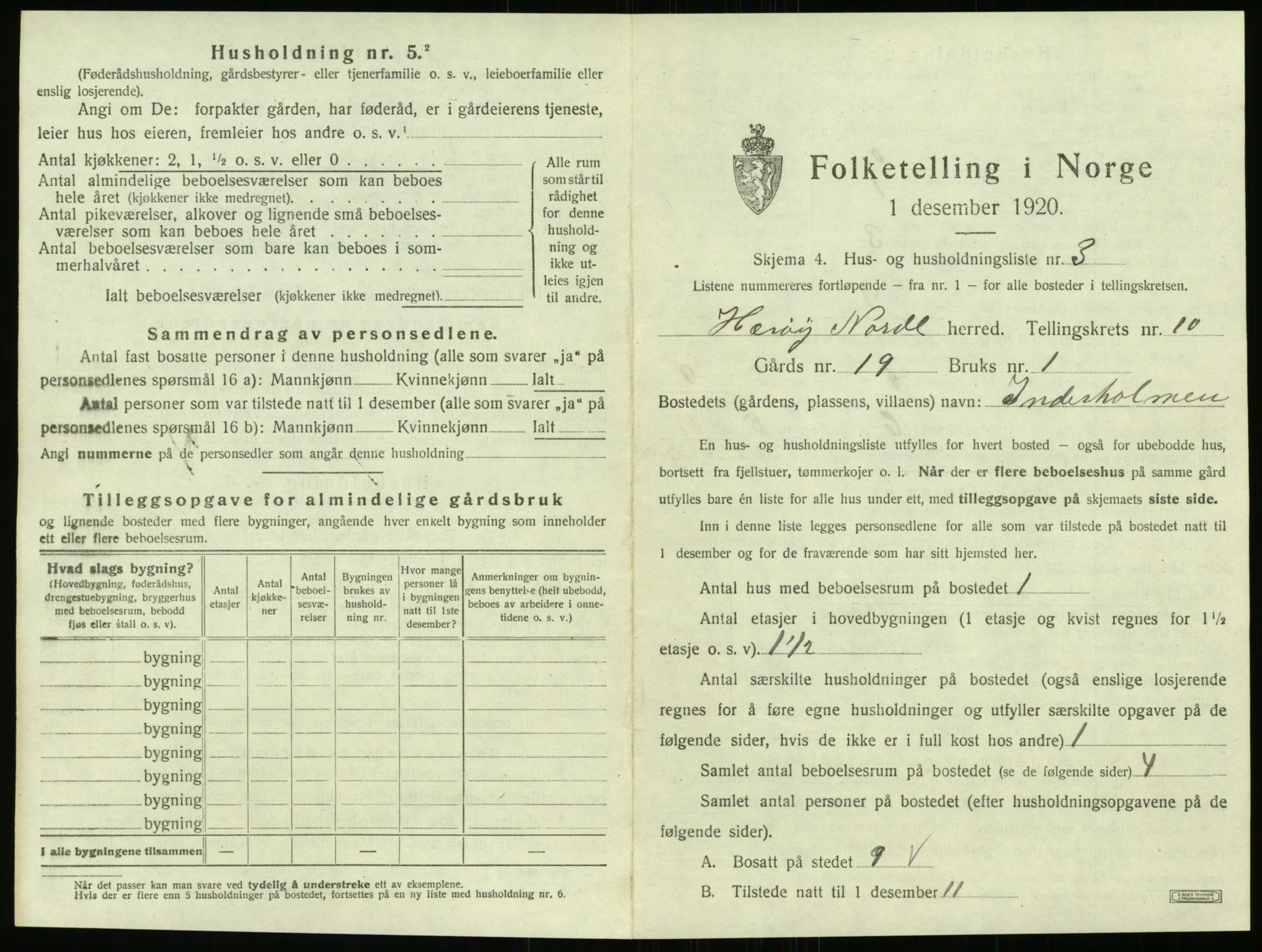 SAT, 1920 census for Herøy, 1920, p. 852