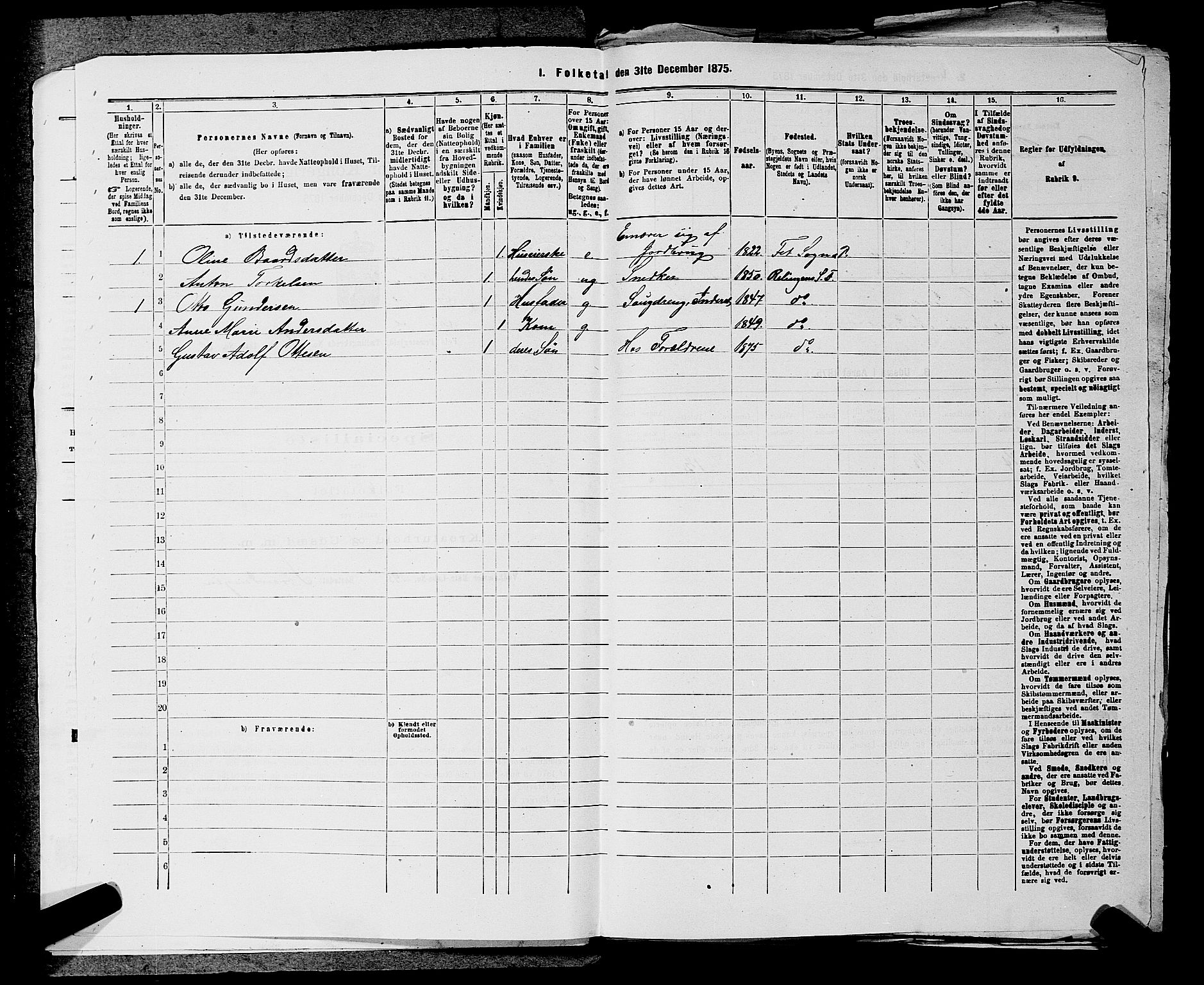 RA, 1875 census for 0227P Fet, 1875, p. 1454