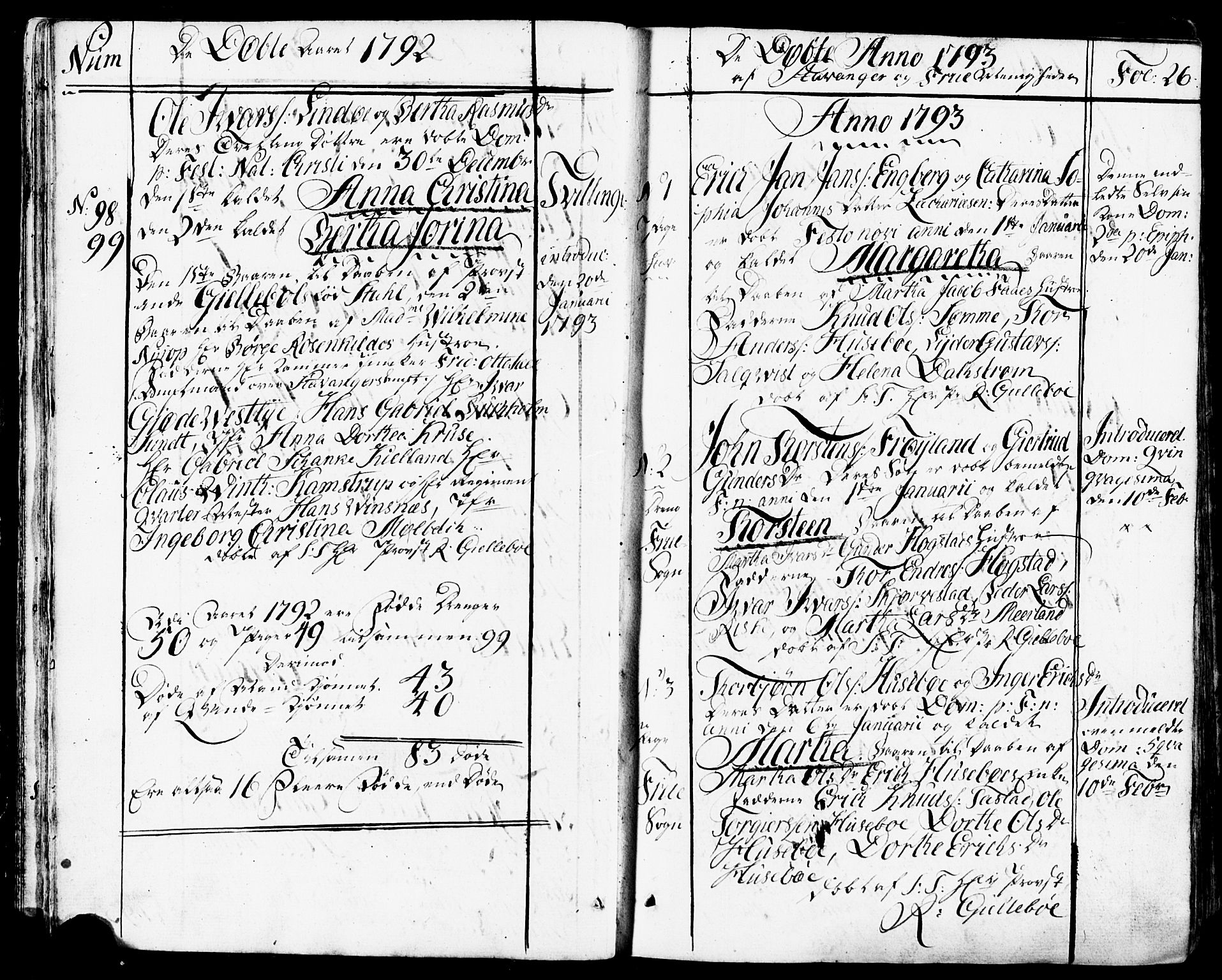 Domkirken sokneprestkontor, SAST/A-101812/001/30/30BB/L0007: Parish register (copy) no. B 7, 1791-1813, p. 26
