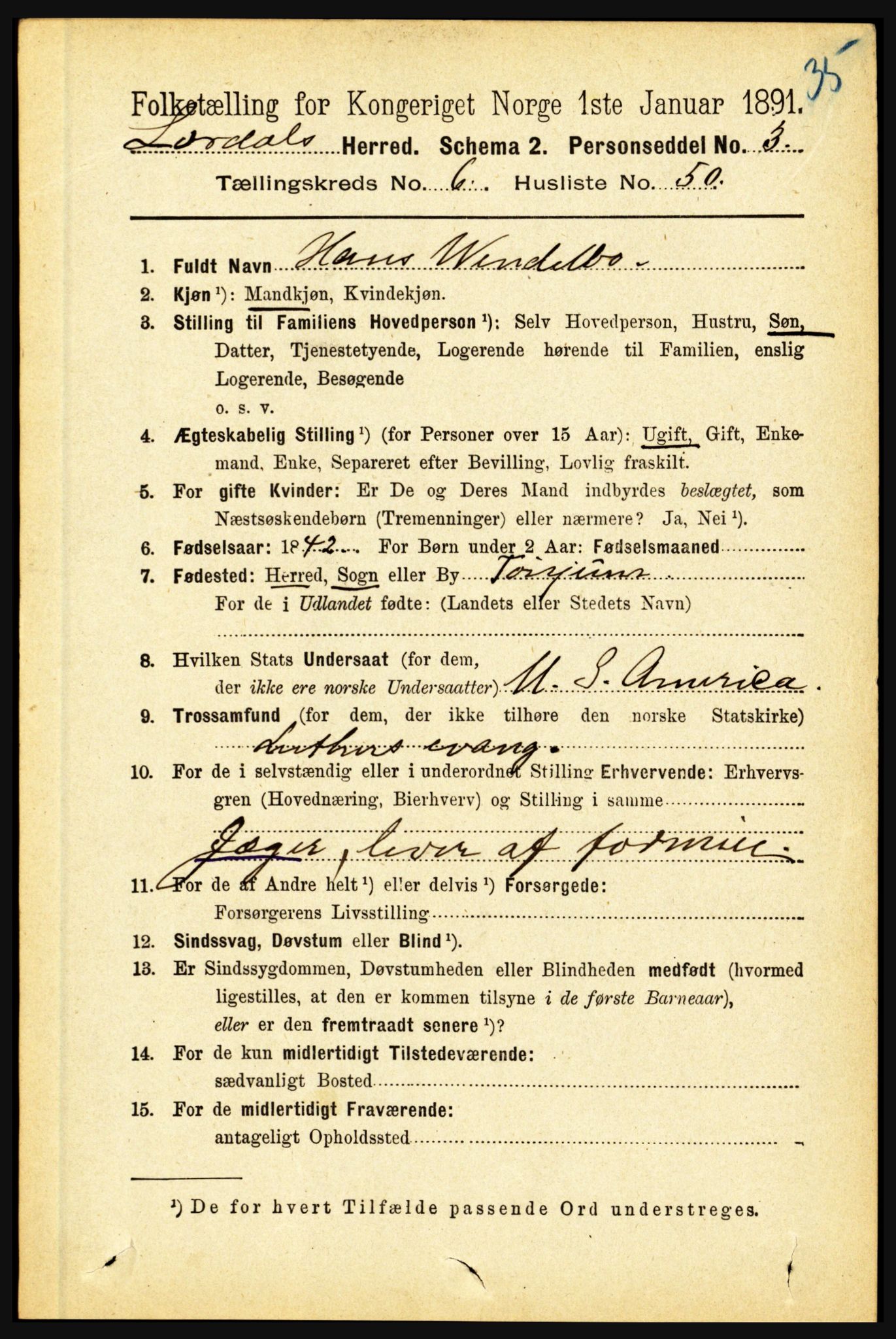 RA, 1891 census for 1422 Lærdal, 1891, p. 722