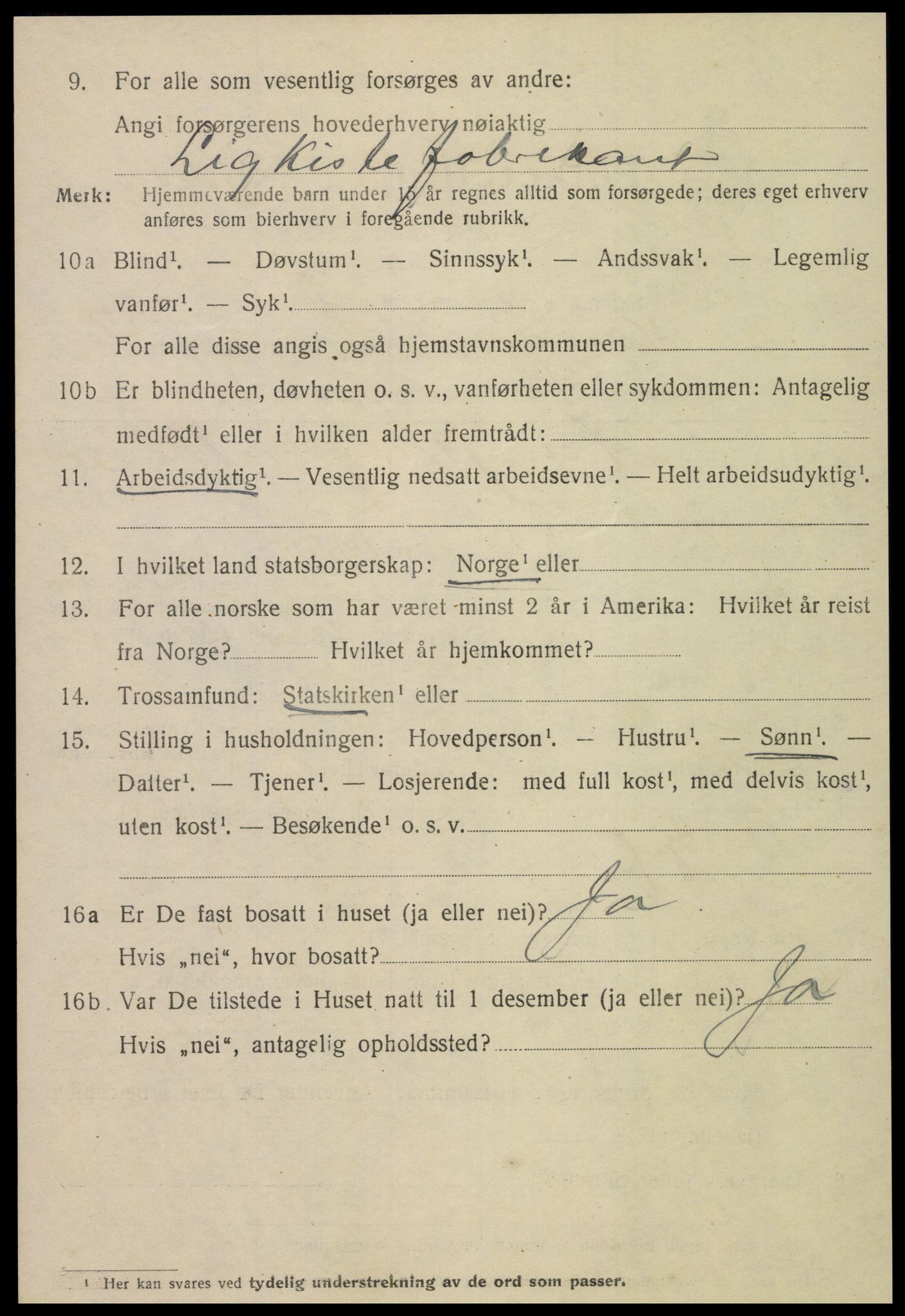 SAT, 1920 census for Namsos, 1920, p. 3706