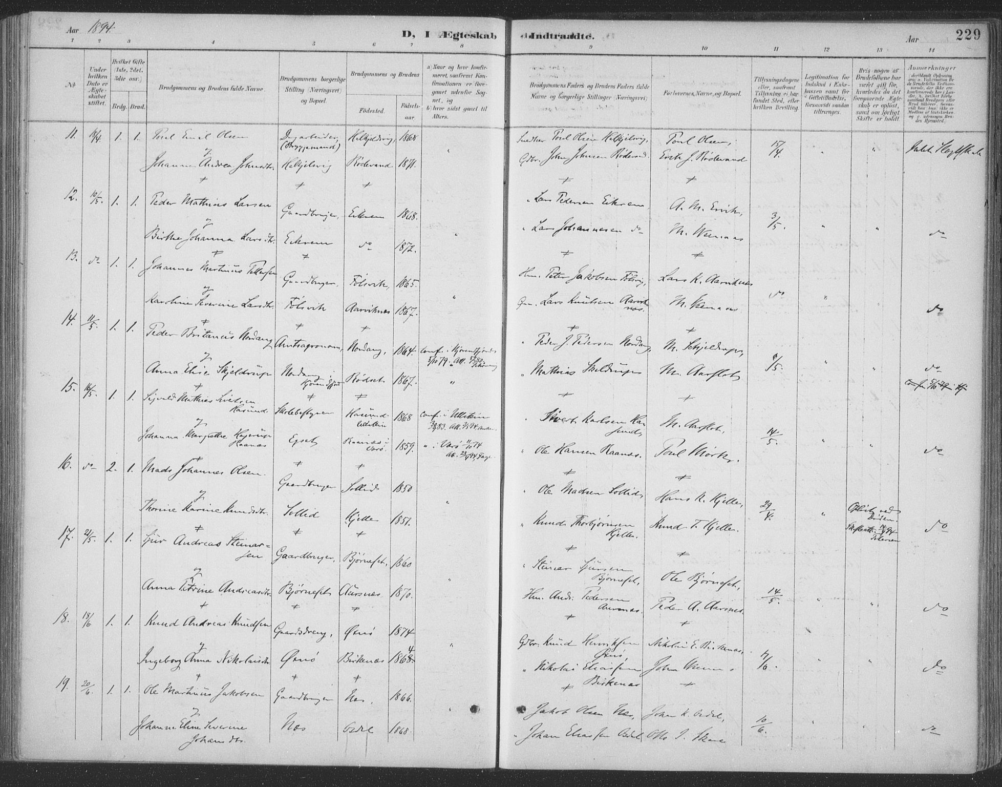 Ministerialprotokoller, klokkerbøker og fødselsregistre - Møre og Romsdal, AV/SAT-A-1454/511/L0142: Parish register (official) no. 511A09, 1891-1905, p. 229