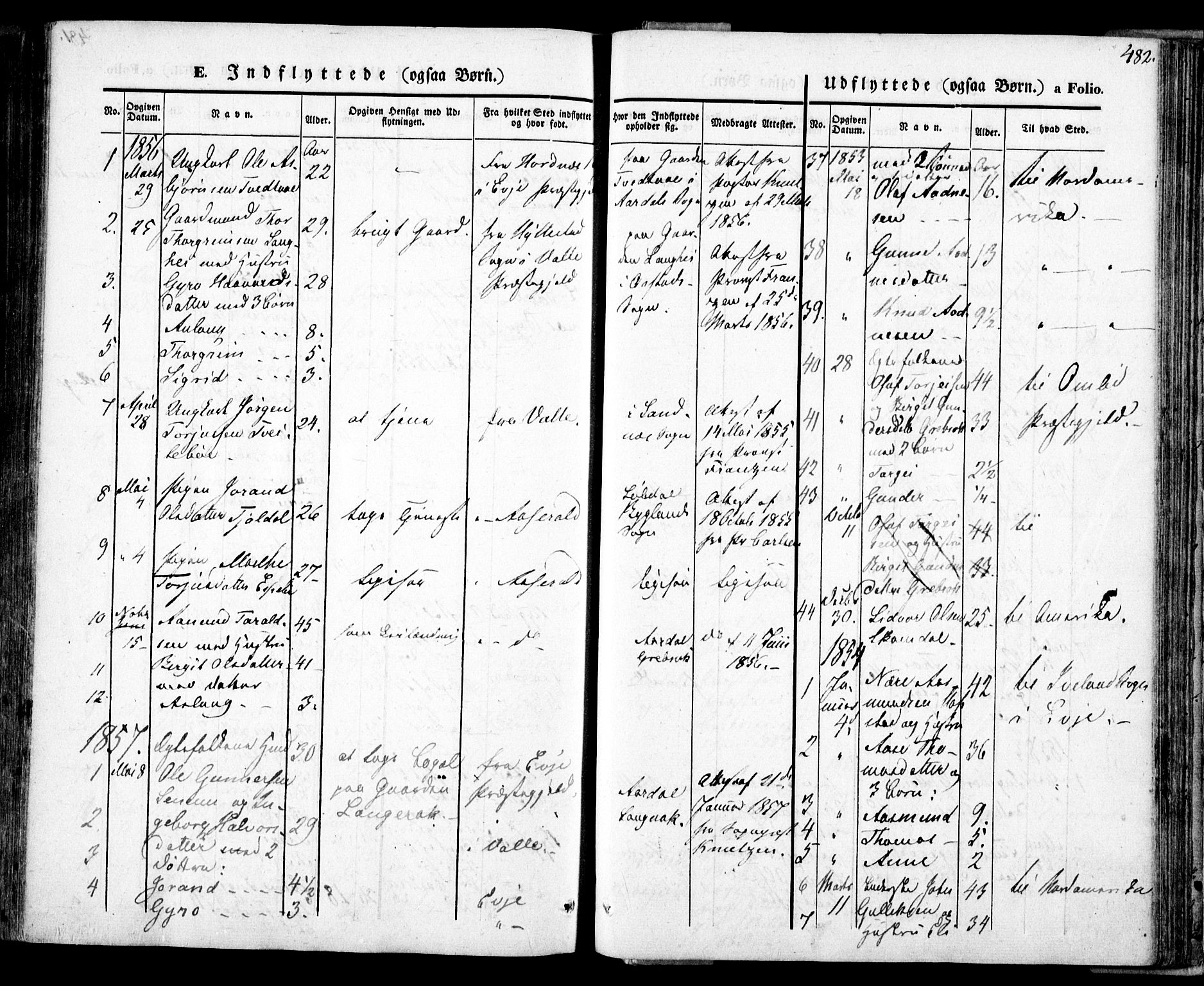 Bygland sokneprestkontor, SAK/1111-0006/F/Fa/Fab/L0004: Parish register (official) no. A 4, 1842-1858, p. 482