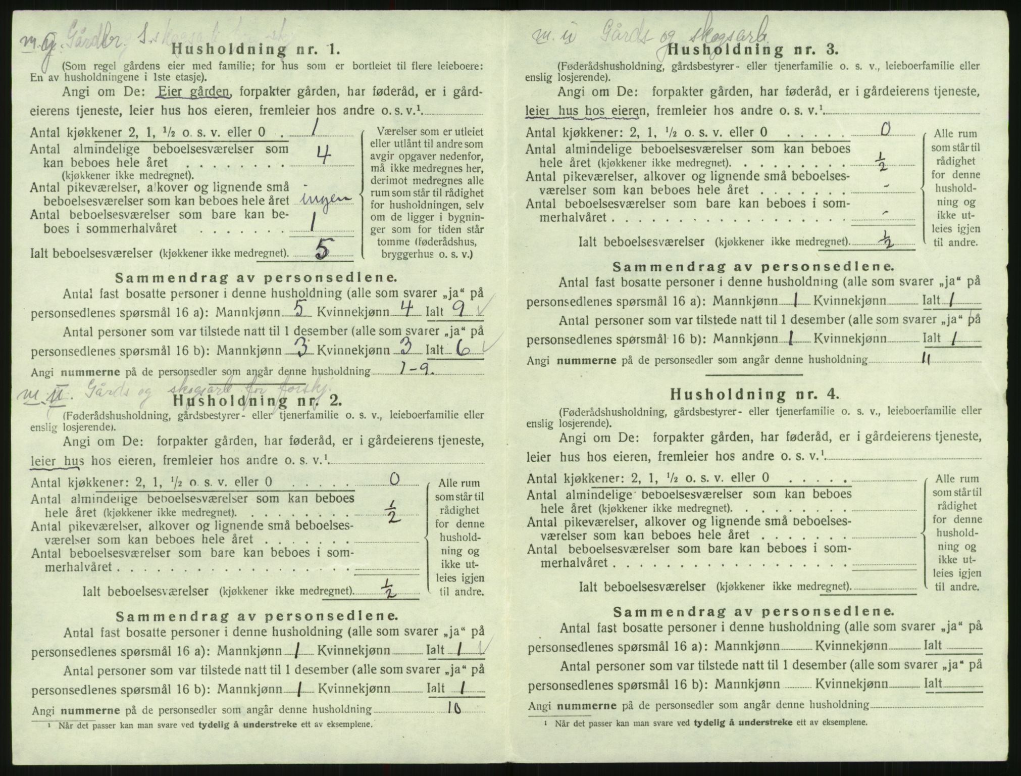 SAK, 1920 census for Bygland, 1920, p. 658