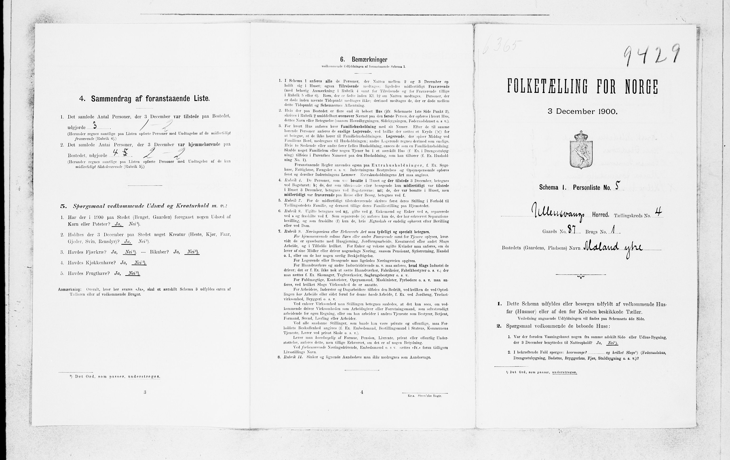 SAB, 1900 census for Ullensvang, 1900, p. 35