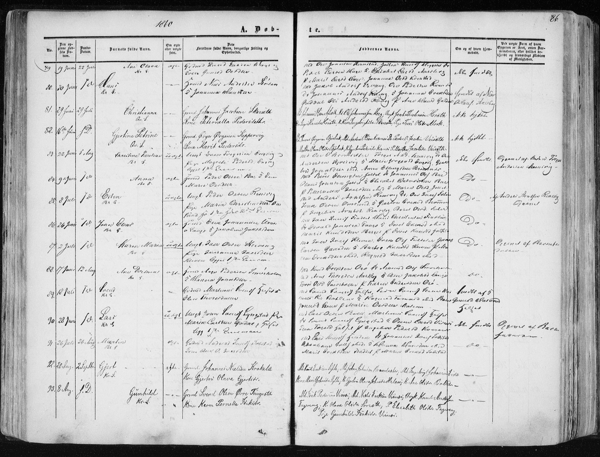 Ministerialprotokoller, klokkerbøker og fødselsregistre - Møre og Romsdal, SAT/A-1454/568/L0804: Parish register (official) no. 568A11, 1854-1868, p. 86