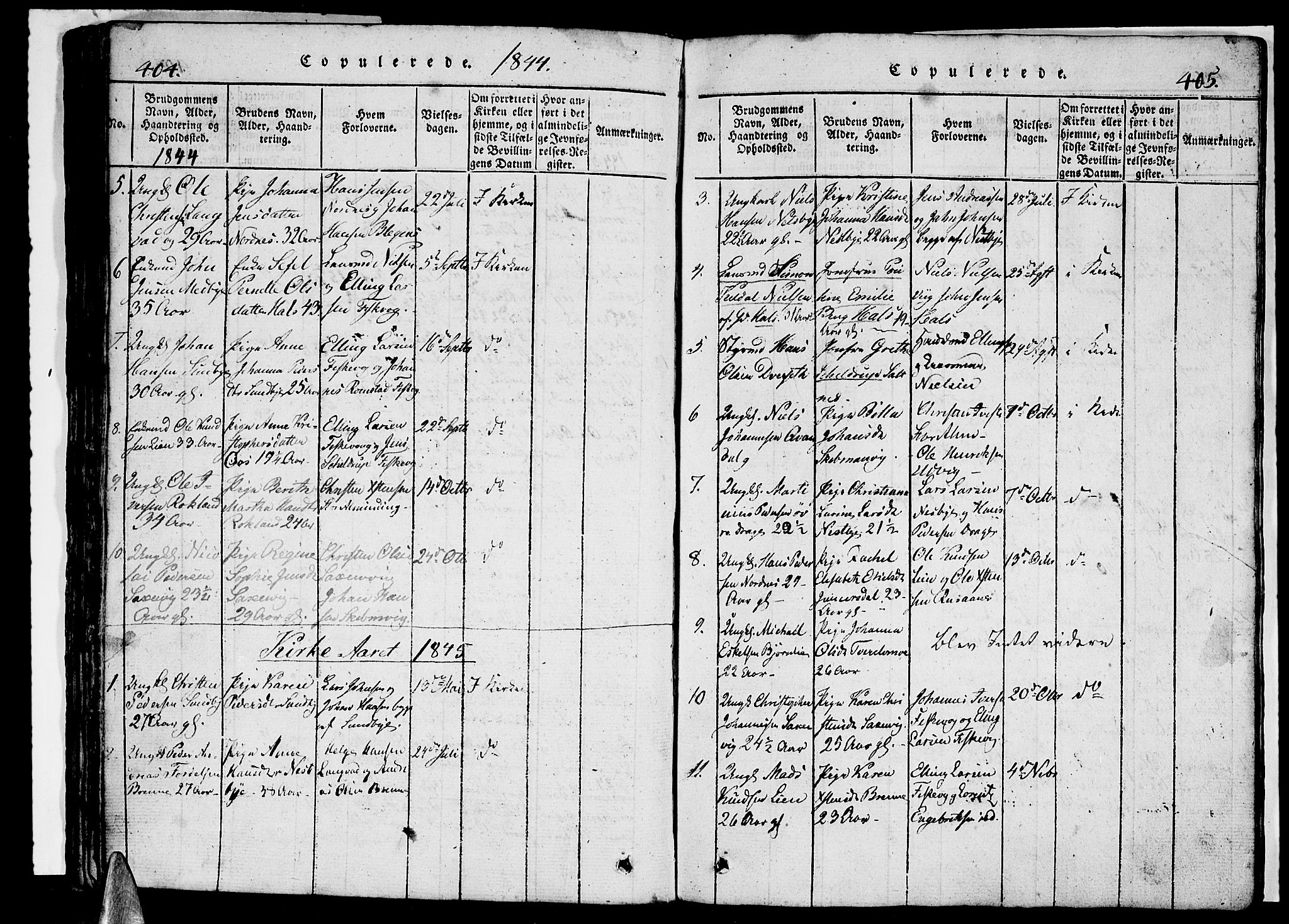 Ministerialprotokoller, klokkerbøker og fødselsregistre - Nordland, SAT/A-1459/847/L0676: Parish register (copy) no. 847C04, 1821-1853, p. 404-405