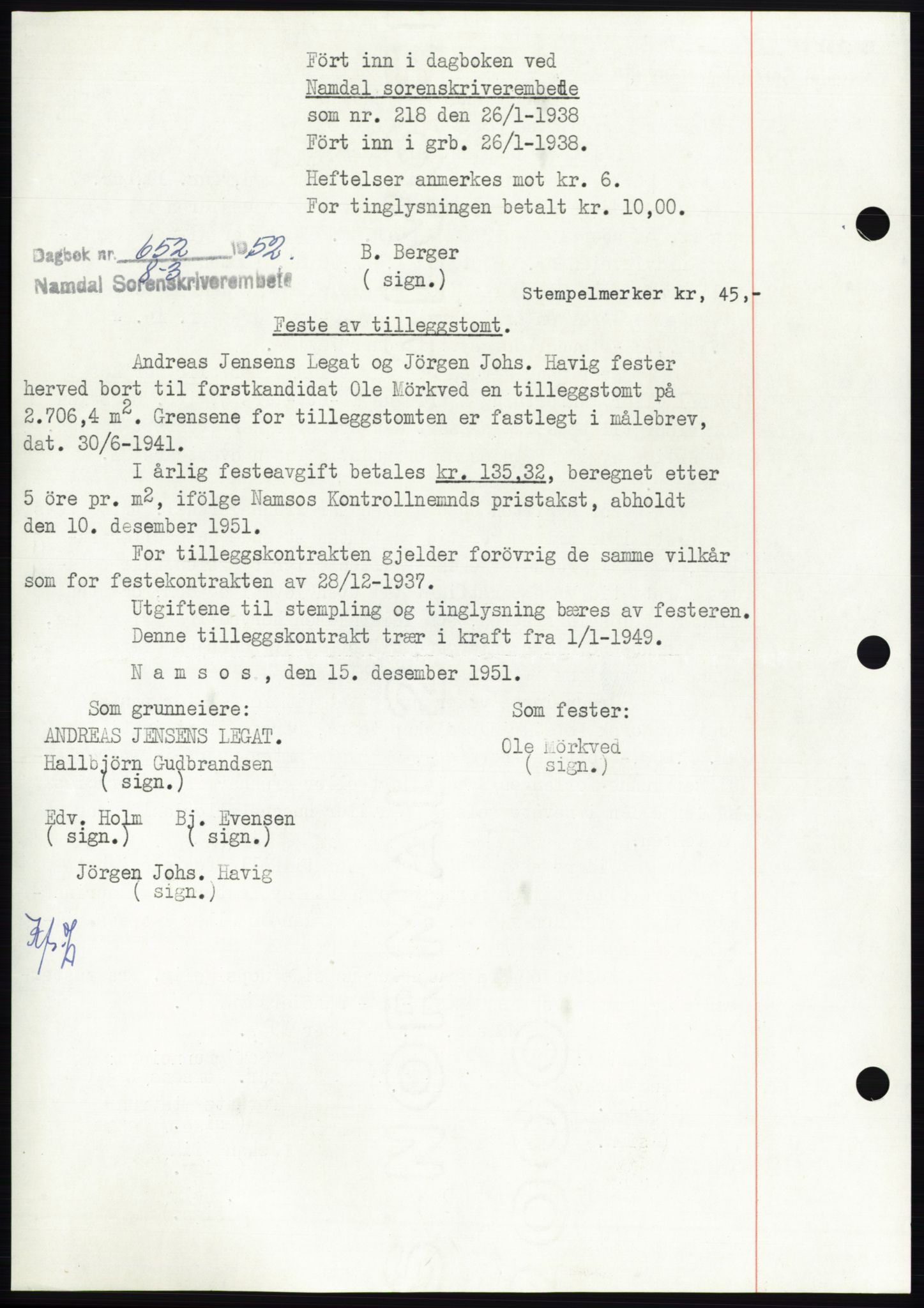 Namdal sorenskriveri, SAT/A-4133/1/2/2C: Mortgage book no. -, 1937-1939, Deed date: 26.01.1938