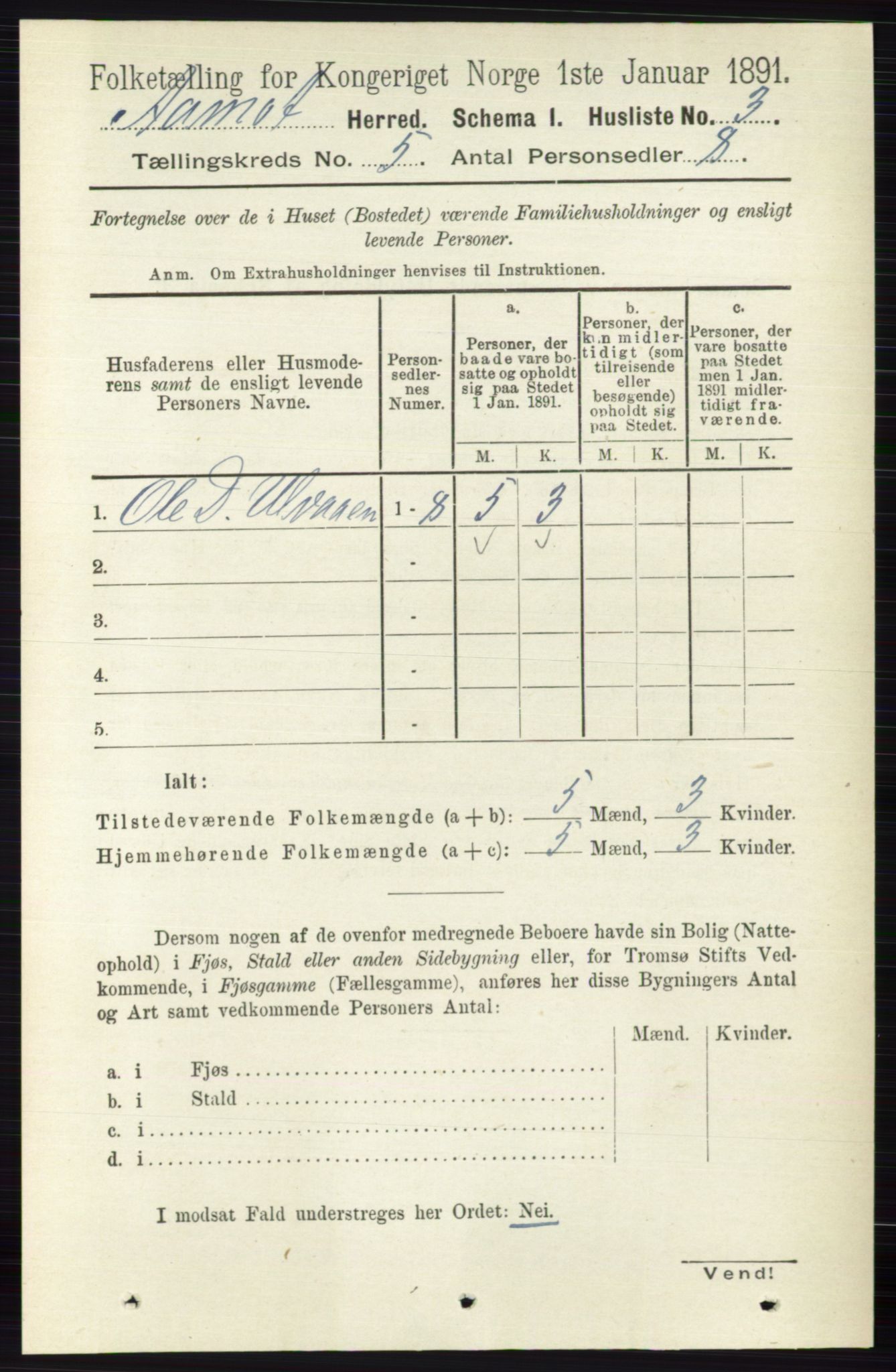 RA, 1891 census for 0429 Åmot, 1891, p. 2256