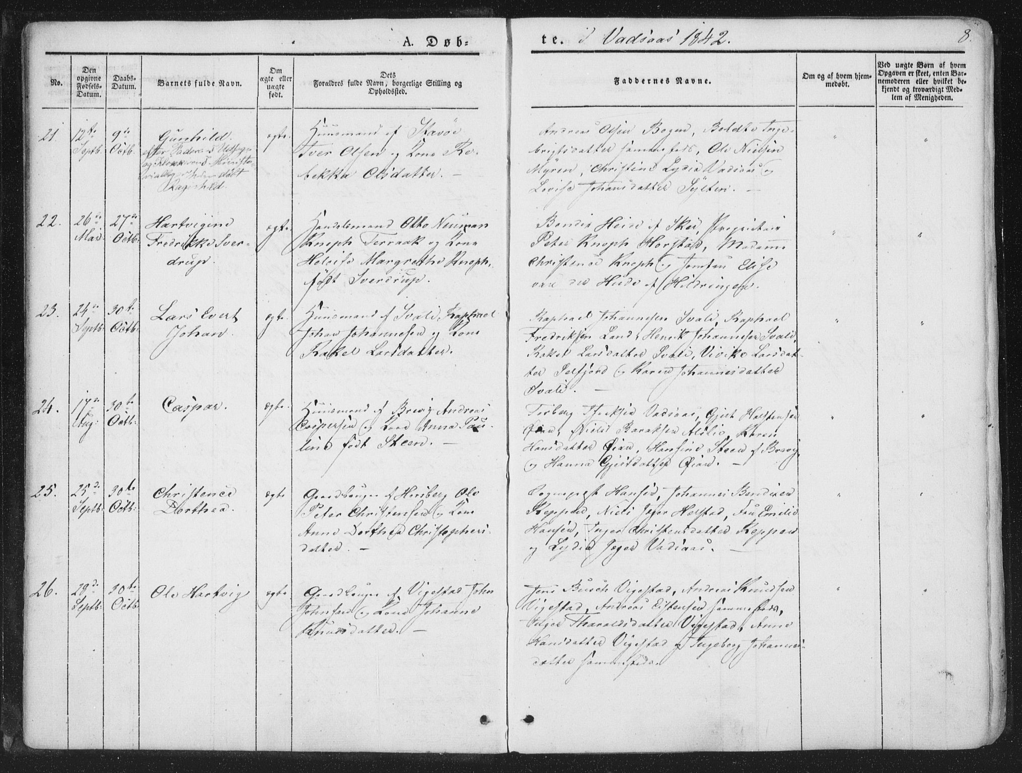 Ministerialprotokoller, klokkerbøker og fødselsregistre - Nordland, AV/SAT-A-1459/810/L0144: Parish register (official) no. 810A07 /1, 1841-1862, p. 8