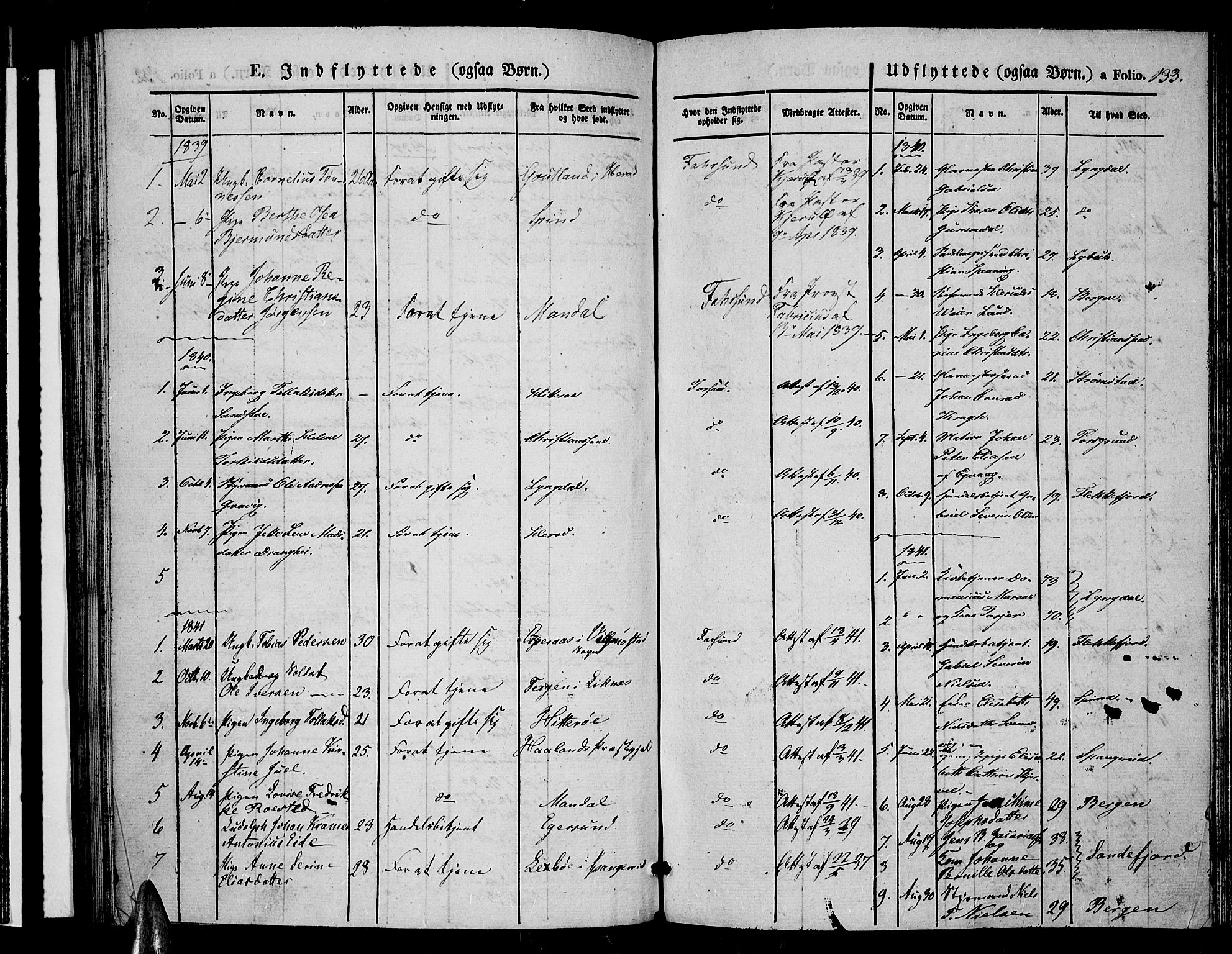 Farsund sokneprestkontor, AV/SAK-1111-0009/F/Fa/L0003: Parish register (official) no. A 3, 1836-1846, p. 133