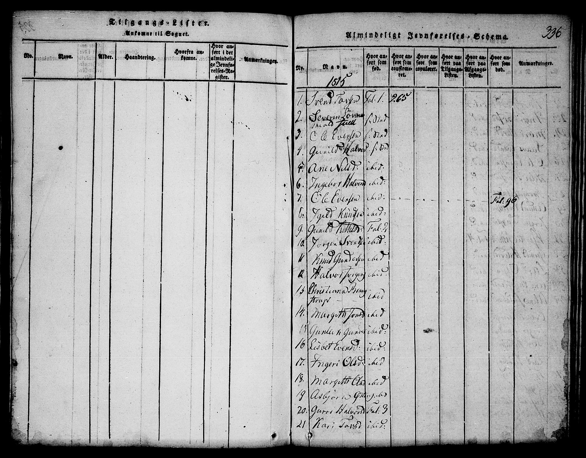 Seljord kirkebøker, SAKO/A-20/F/Fa/L0010: Parish register (official) no. I 10, 1815-1831, p. 336