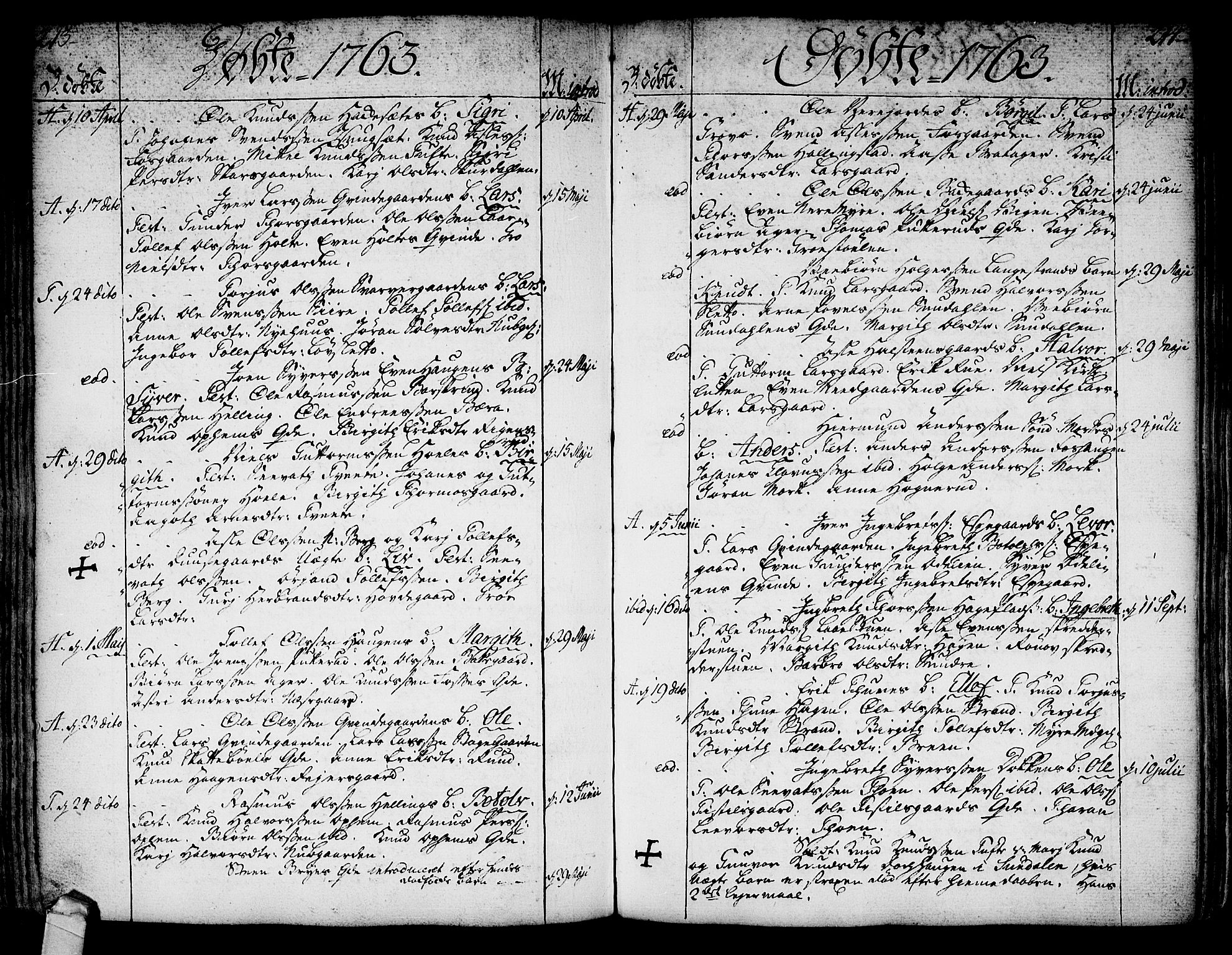 Ål kirkebøker, SAKO/A-249/F/Fa/L0001: Parish register (official) no. I 1, 1744-1769, p. 213-214