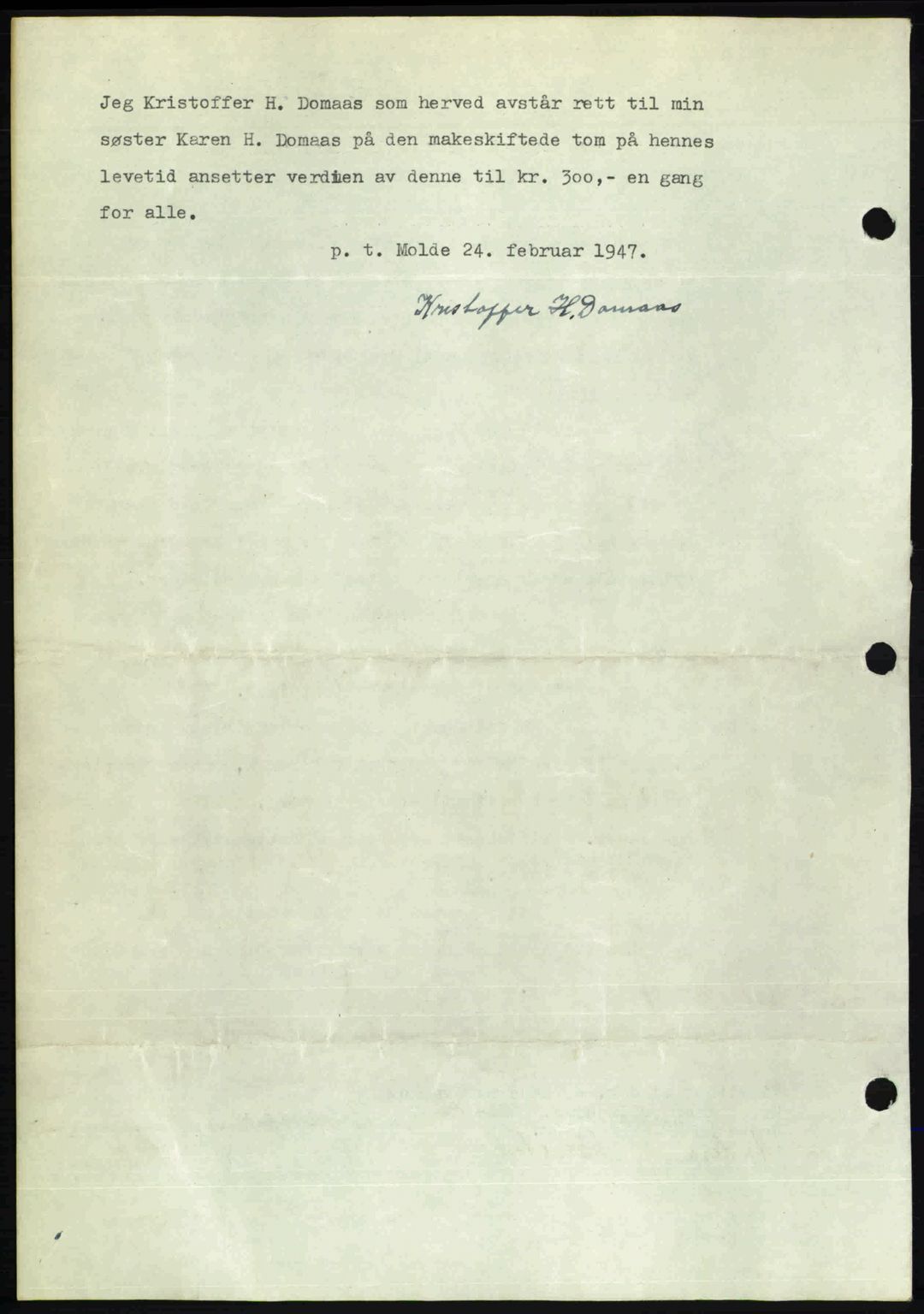 Romsdal sorenskriveri, SAT/A-4149/1/2/2C: Mortgage book no. A22, 1947-1947, Diary no: : 414/1947
