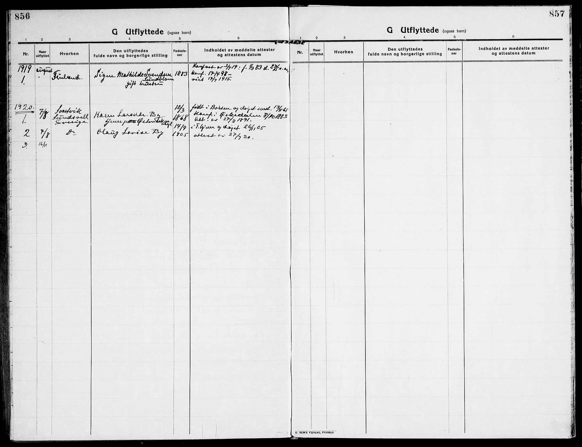 Ministerialprotokoller, klokkerbøker og fødselsregistre - Sør-Trøndelag, SAT/A-1456/607/L0321: Parish register (official) no. 607A05, 1916-1935, p. 856-857