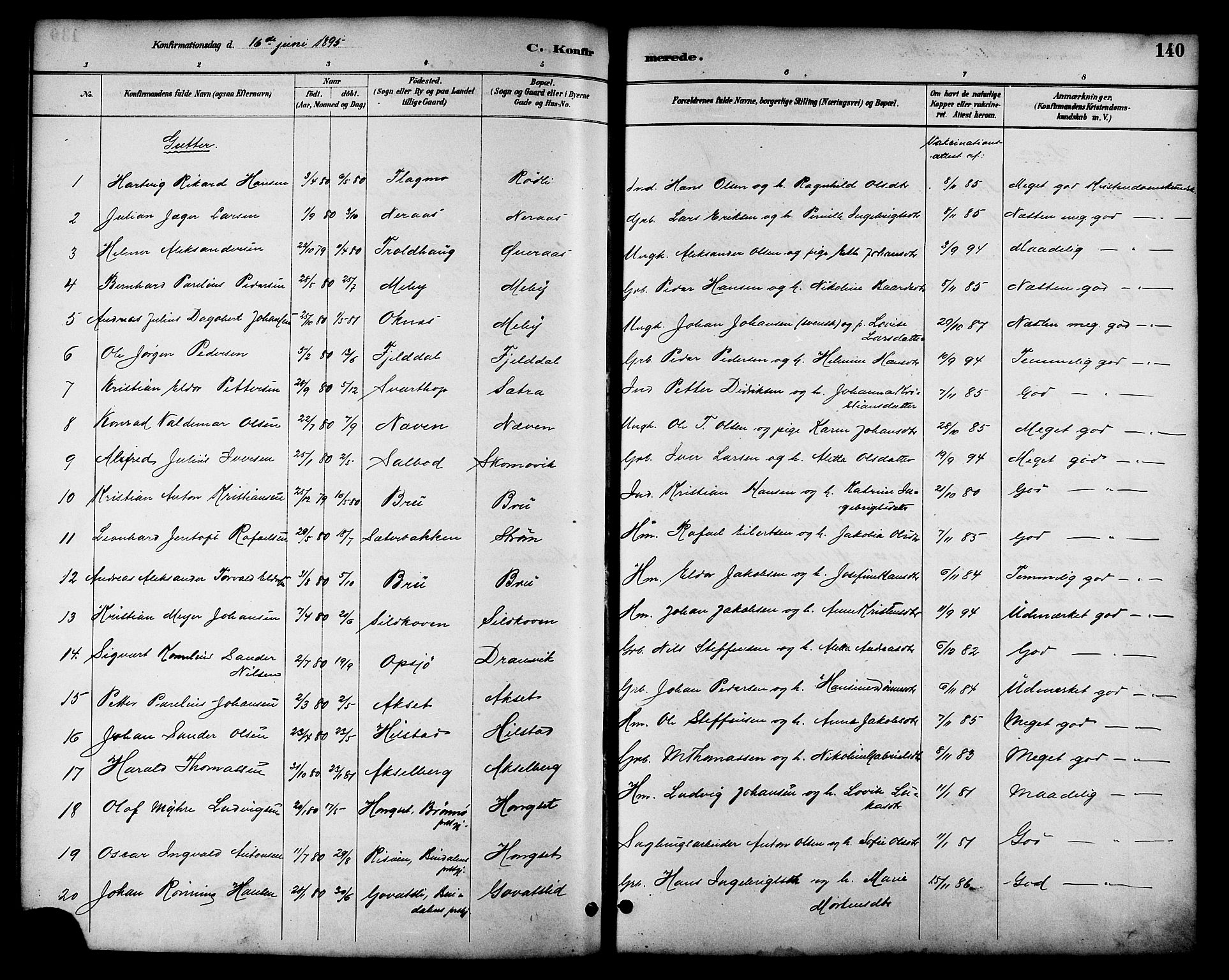 Ministerialprotokoller, klokkerbøker og fødselsregistre - Nordland, SAT/A-1459/814/L0230: Parish register (copy) no. 814C03, 1884-1911, p. 140