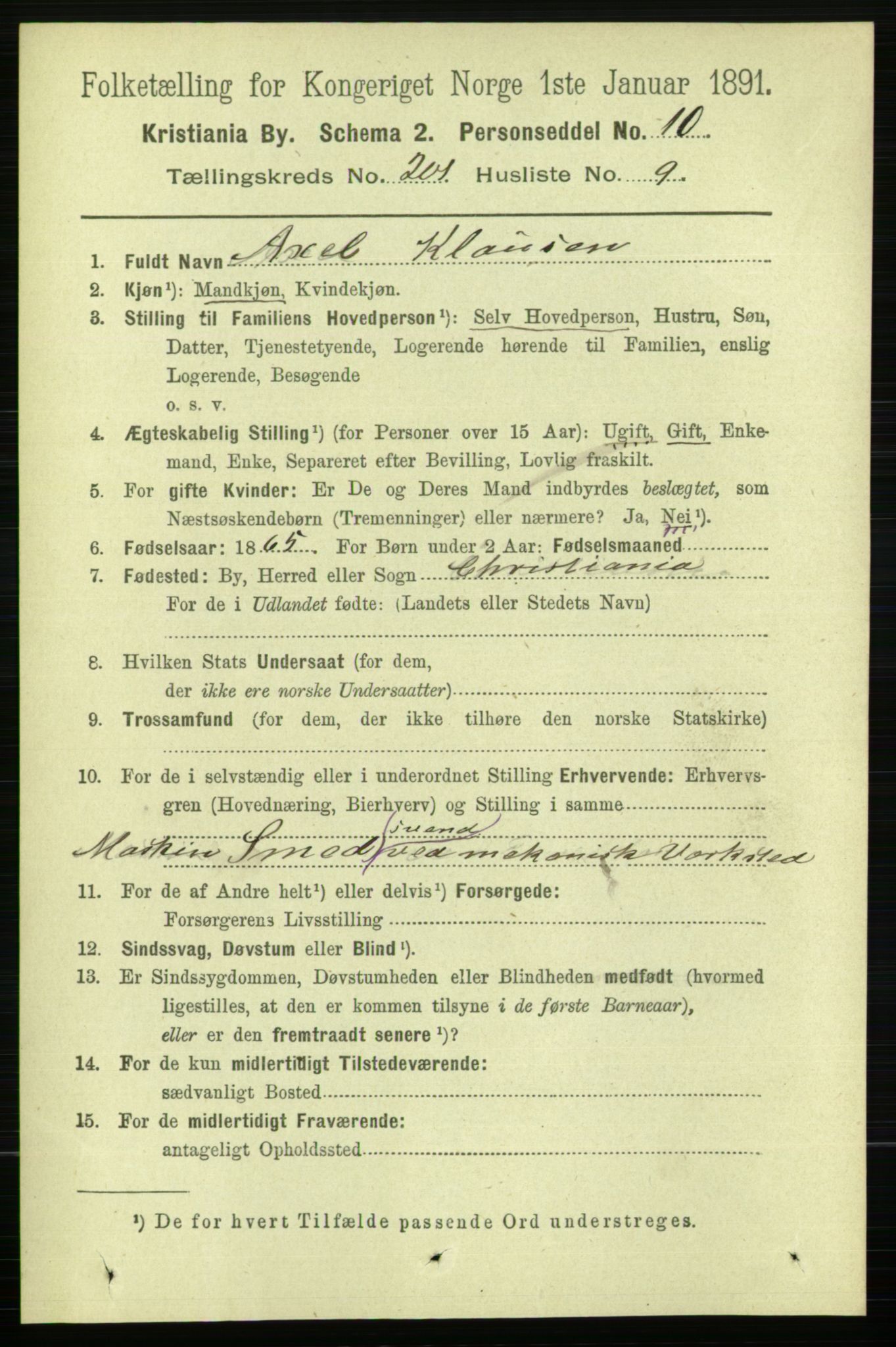 RA, 1891 census for 0301 Kristiania, 1891, p. 121044