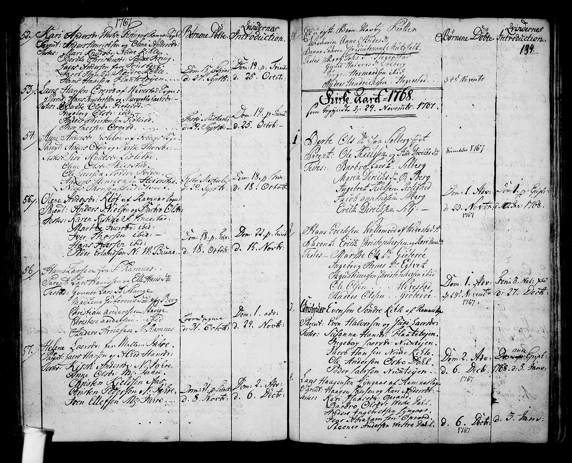 Ramnes kirkebøker, SAKO/A-314/F/Fa/L0001: Parish register (official) no. I 1, 1732-1774, p. 134