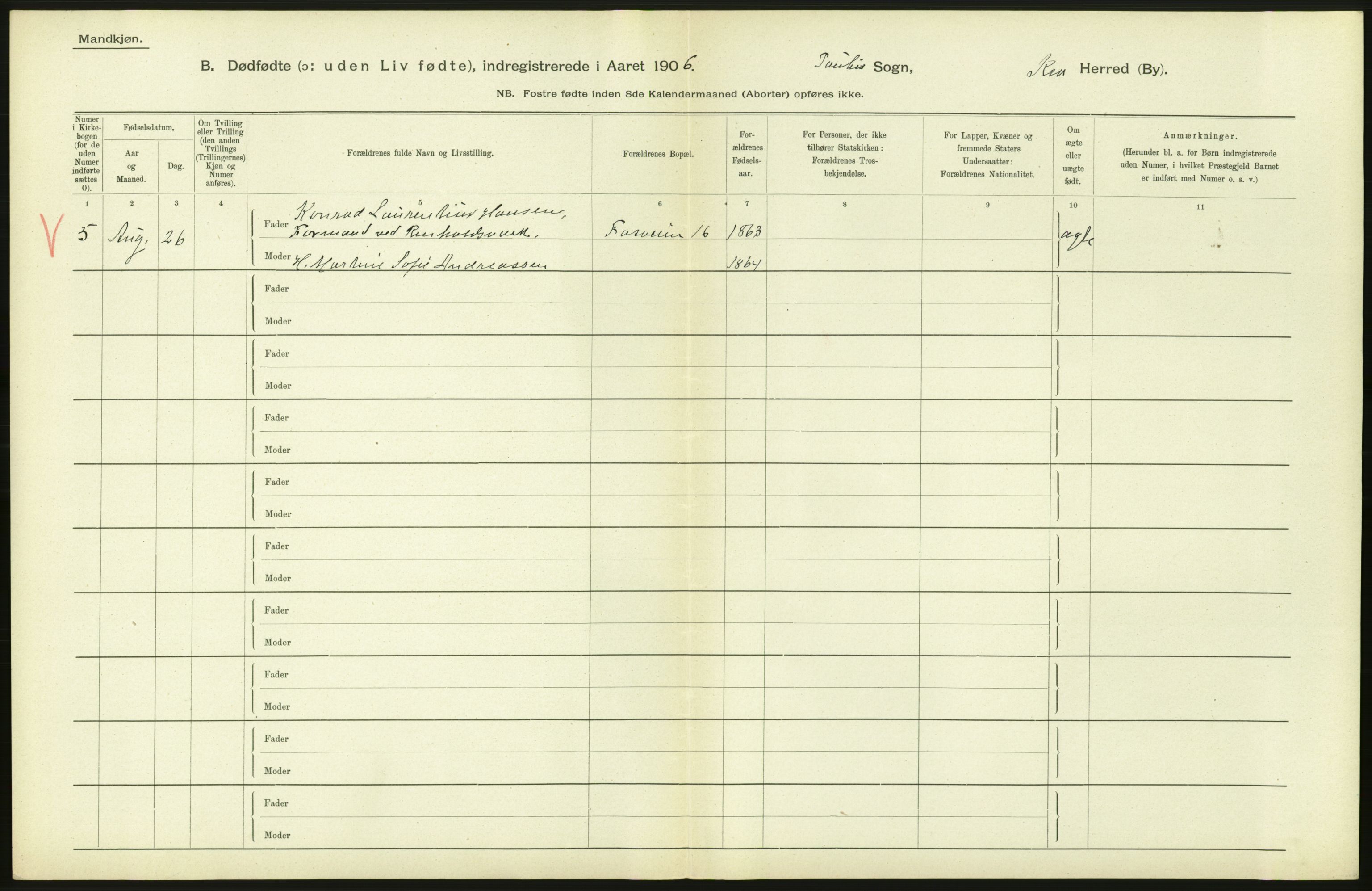 Statistisk sentralbyrå, Sosiodemografiske emner, Befolkning, RA/S-2228/D/Df/Dfa/Dfad/L0010: Kristiania: Døde, dødfødte, 1906, p. 540