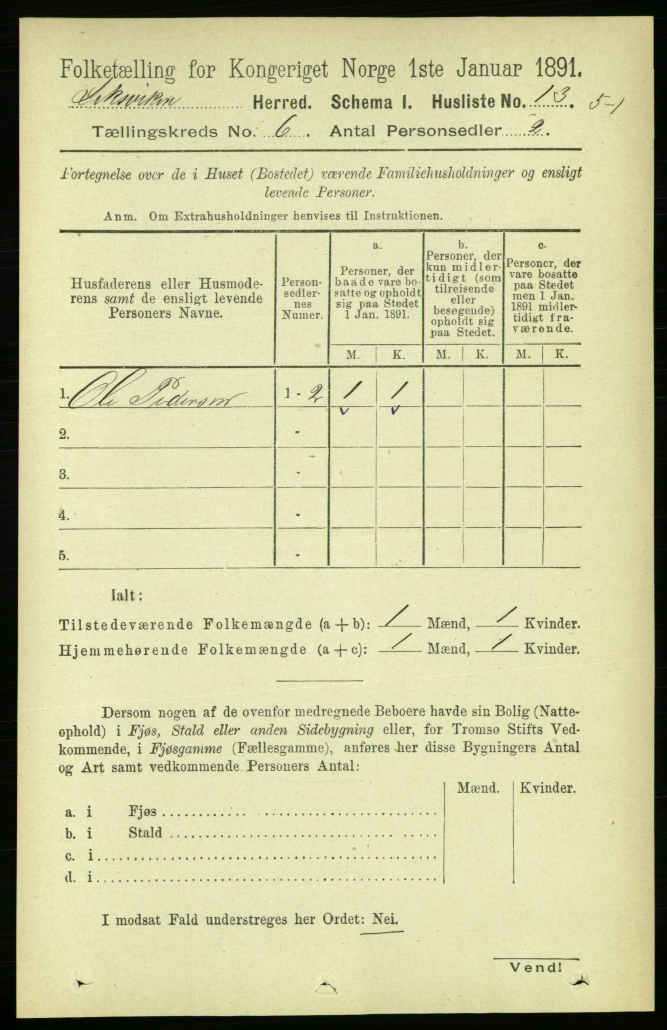 RA, 1891 census for 1718 Leksvik, 1891, p. 3145