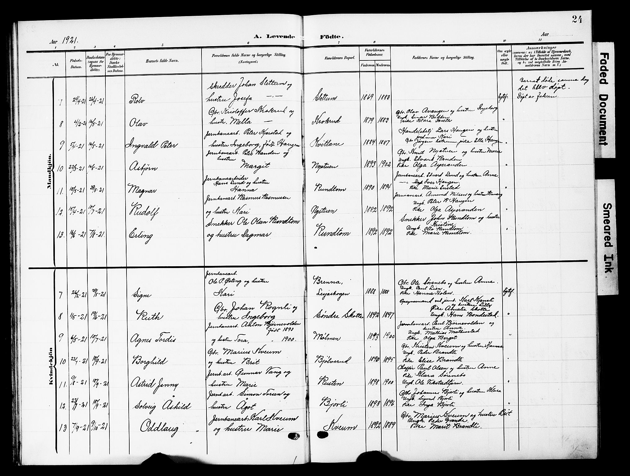 Lesja prestekontor, SAH/PREST-068/H/Ha/Hab/L0008: Parish register (copy) no. 8, 1905-1931, p. 24