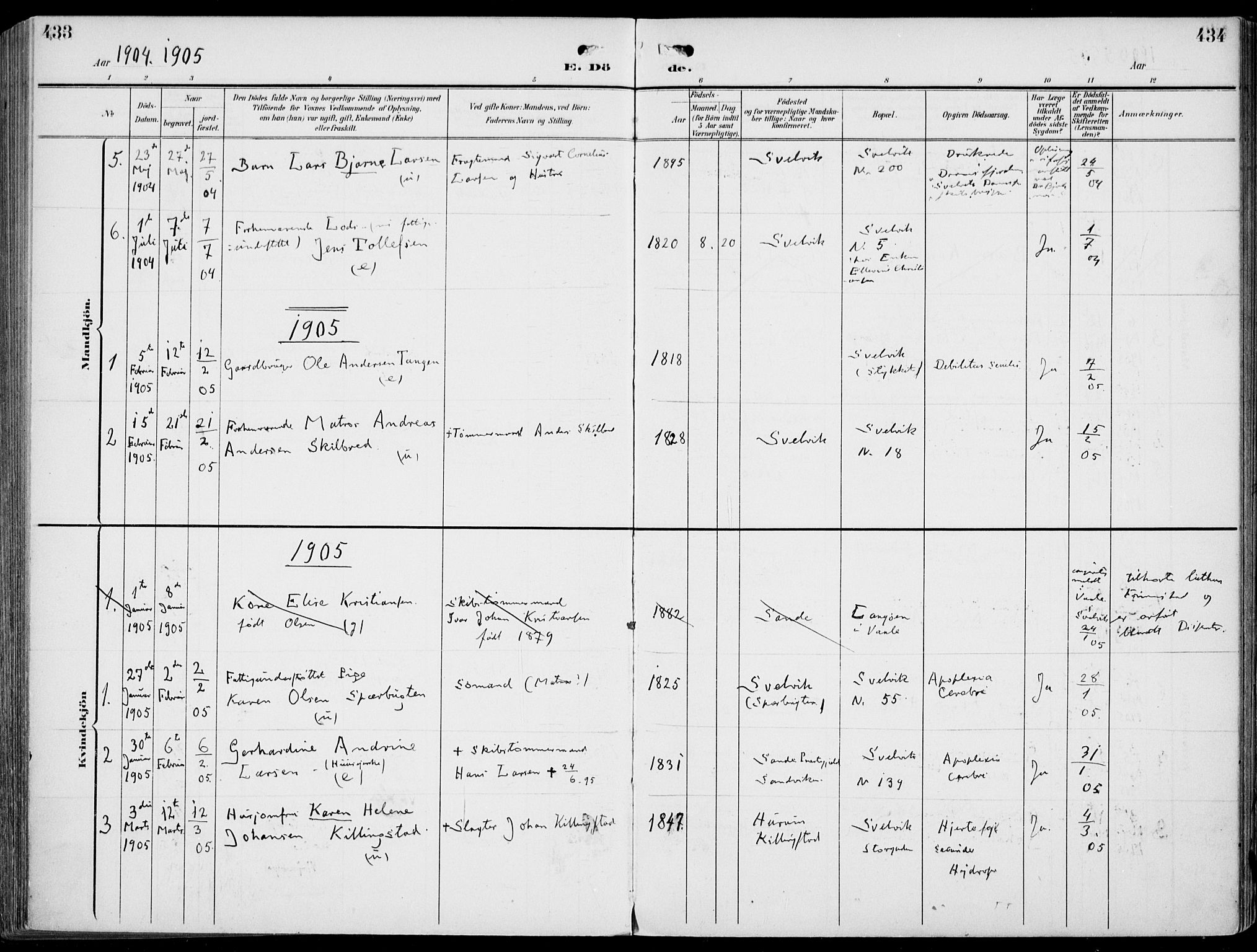 Strømm kirkebøker, AV/SAKO-A-322/F/Fb/L0002: Parish register (official) no. II 2, 1900-1919, p. 433-434