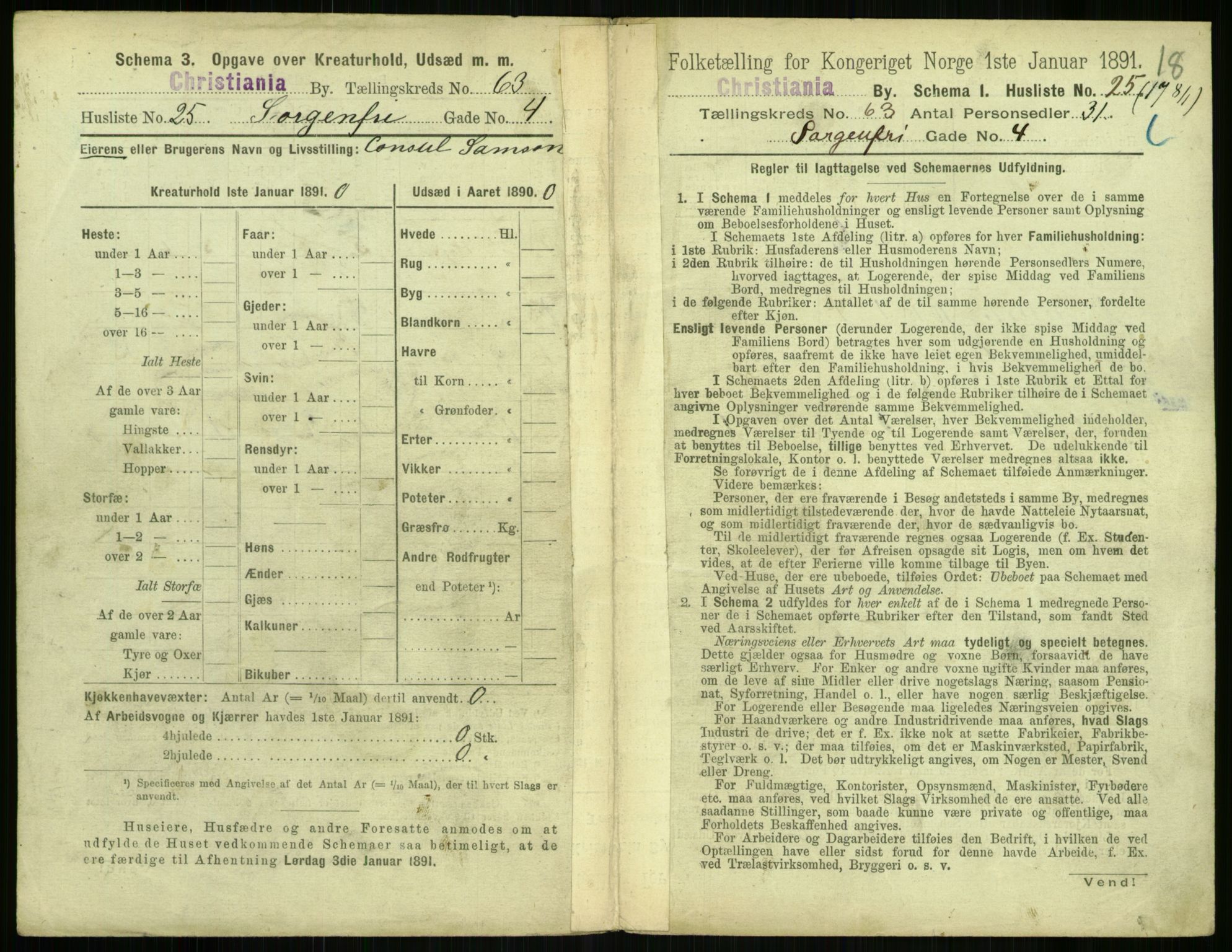 RA, 1891 census for 0301 Kristiania, 1891, p. 33827