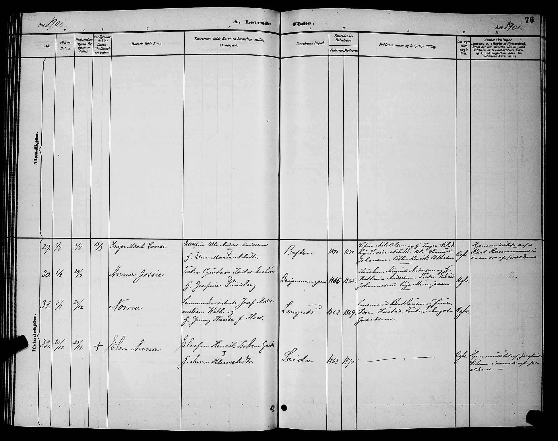 Tana sokneprestkontor, AV/SATØ-S-1334/H/Hb/L0004klokker: Parish register (copy) no. 4, 1890-1903, p. 76