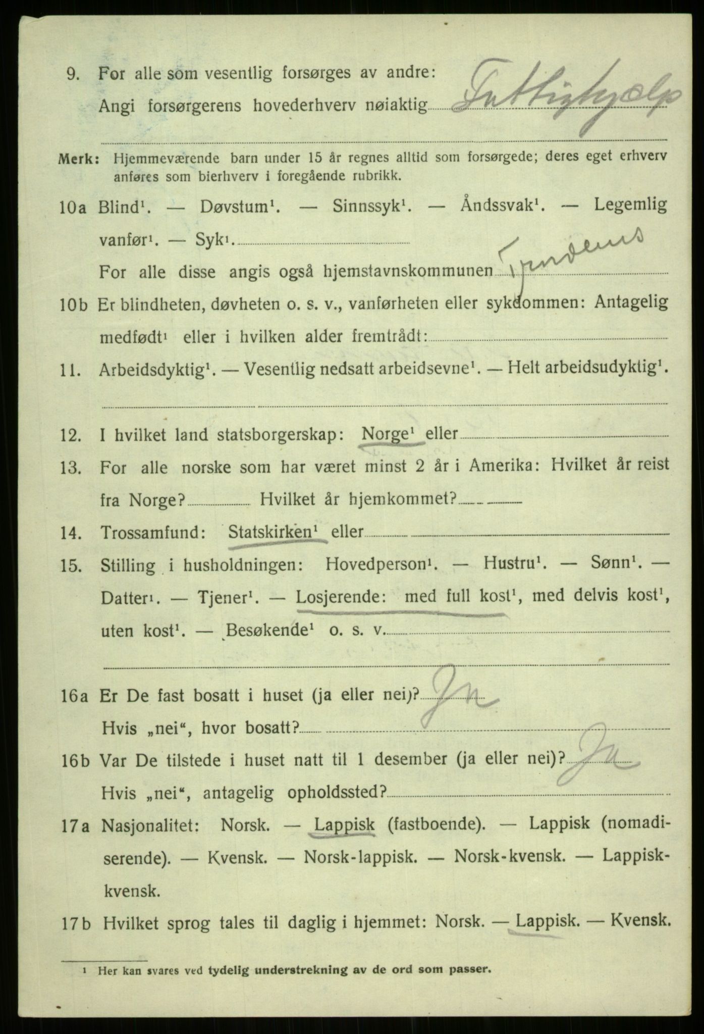 SATØ, 1920 census for Trondenes, 1920, p. 6488