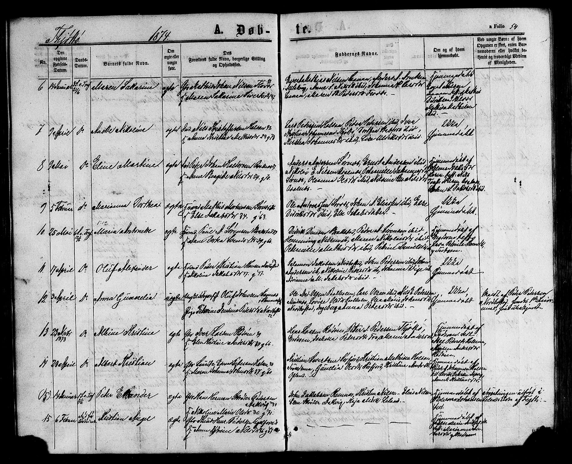 Ministerialprotokoller, klokkerbøker og fødselsregistre - Nordland, AV/SAT-A-1459/817/L0262: Parish register (official) no. 817A03/ 1, 1862-1877, p. 54