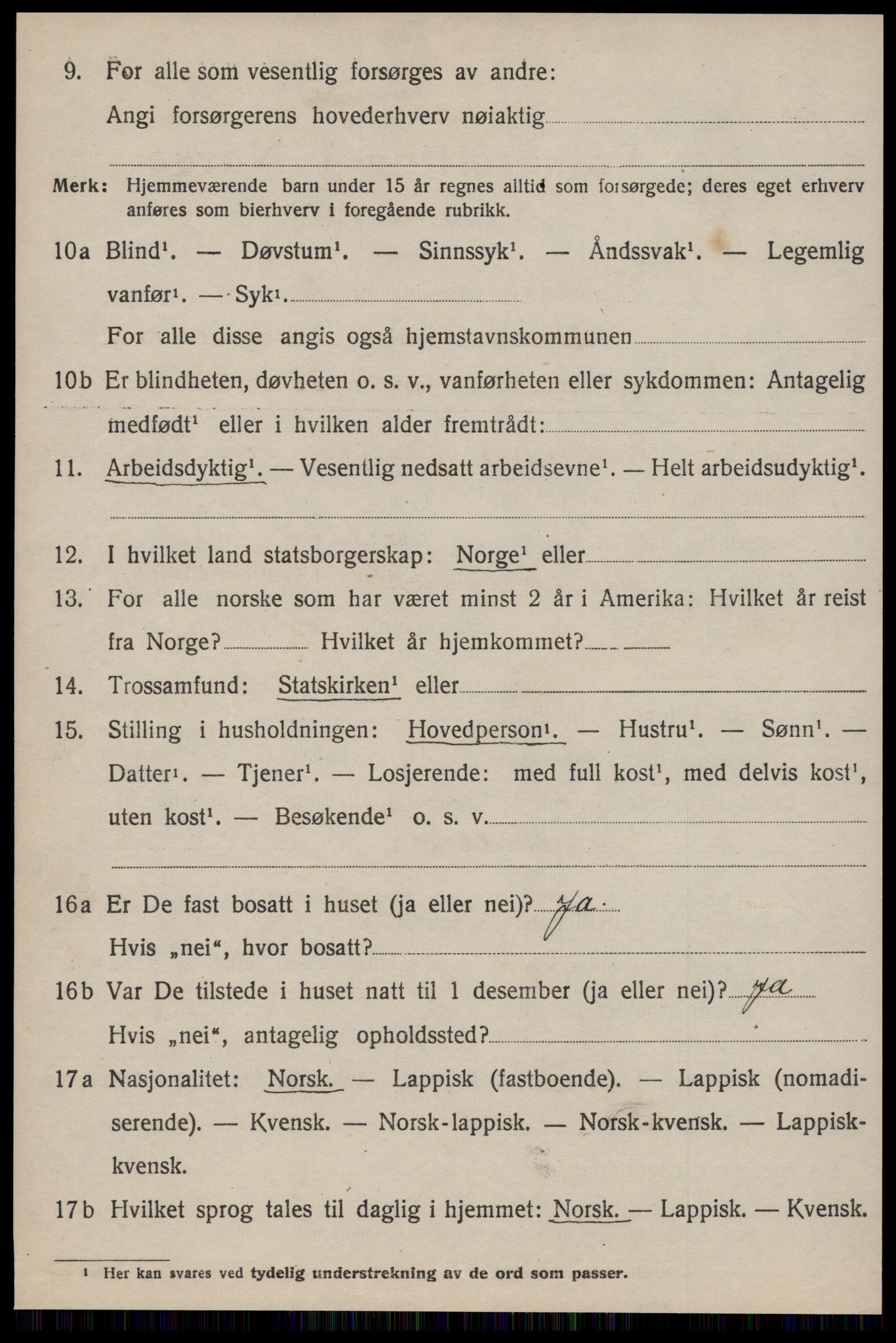 SAT, 1920 census for Røros, 1920, p. 10263