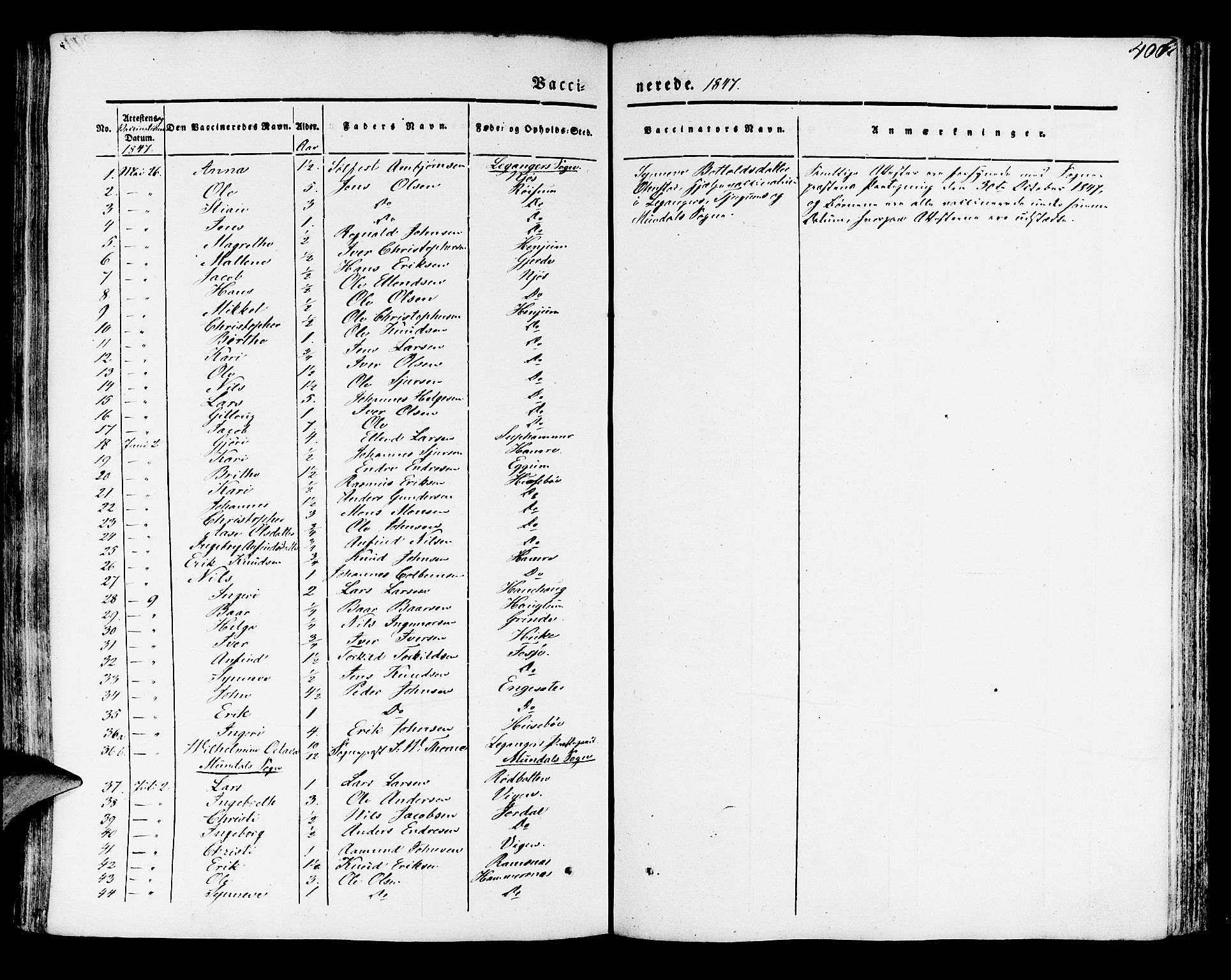 Leikanger sokneprestembete, SAB/A-81001: Parish register (official) no. A 7, 1838-1851, p. 400