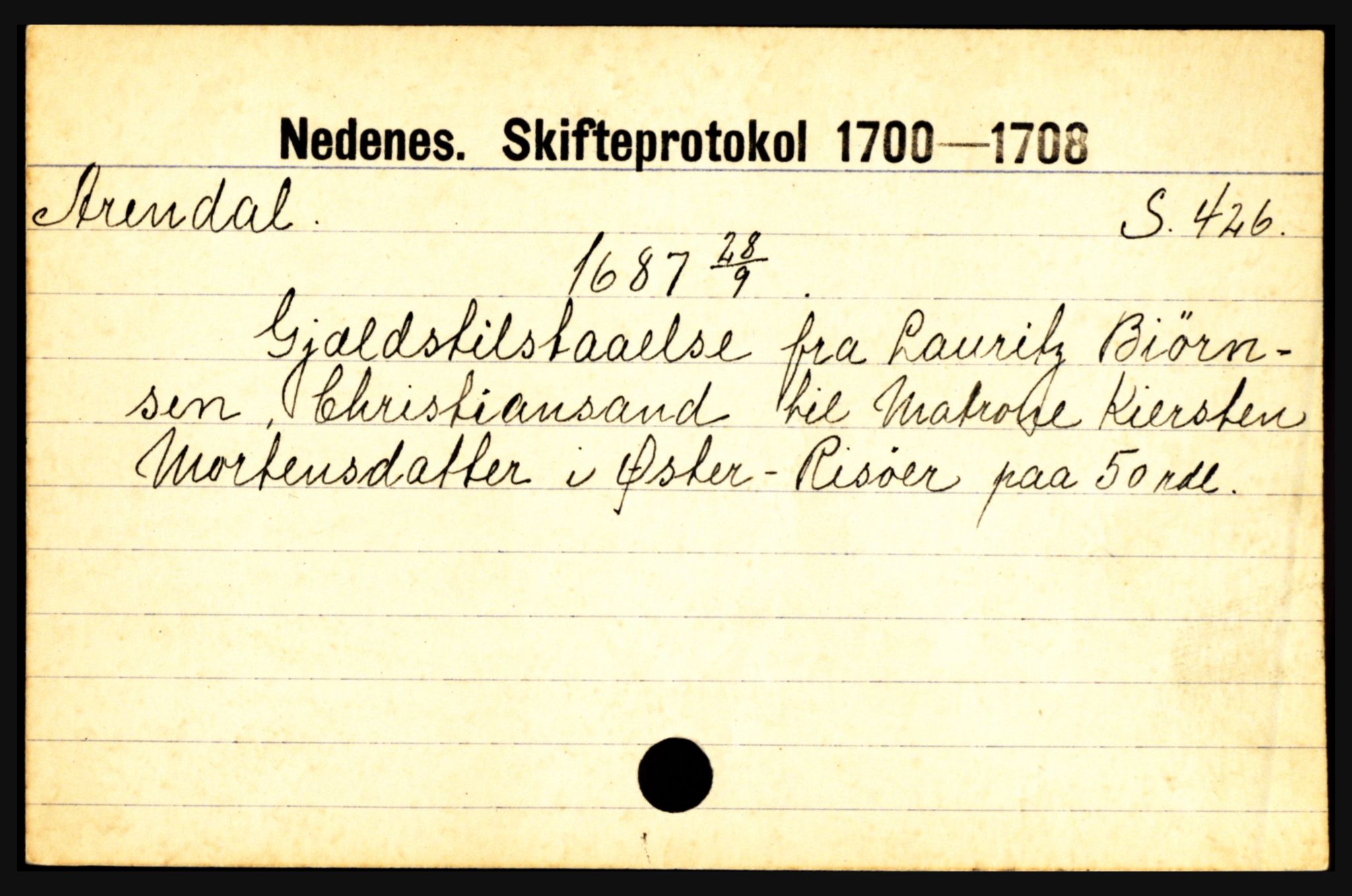 Nedenes sorenskriveri før 1824, AV/SAK-1221-0007/H, p. 343