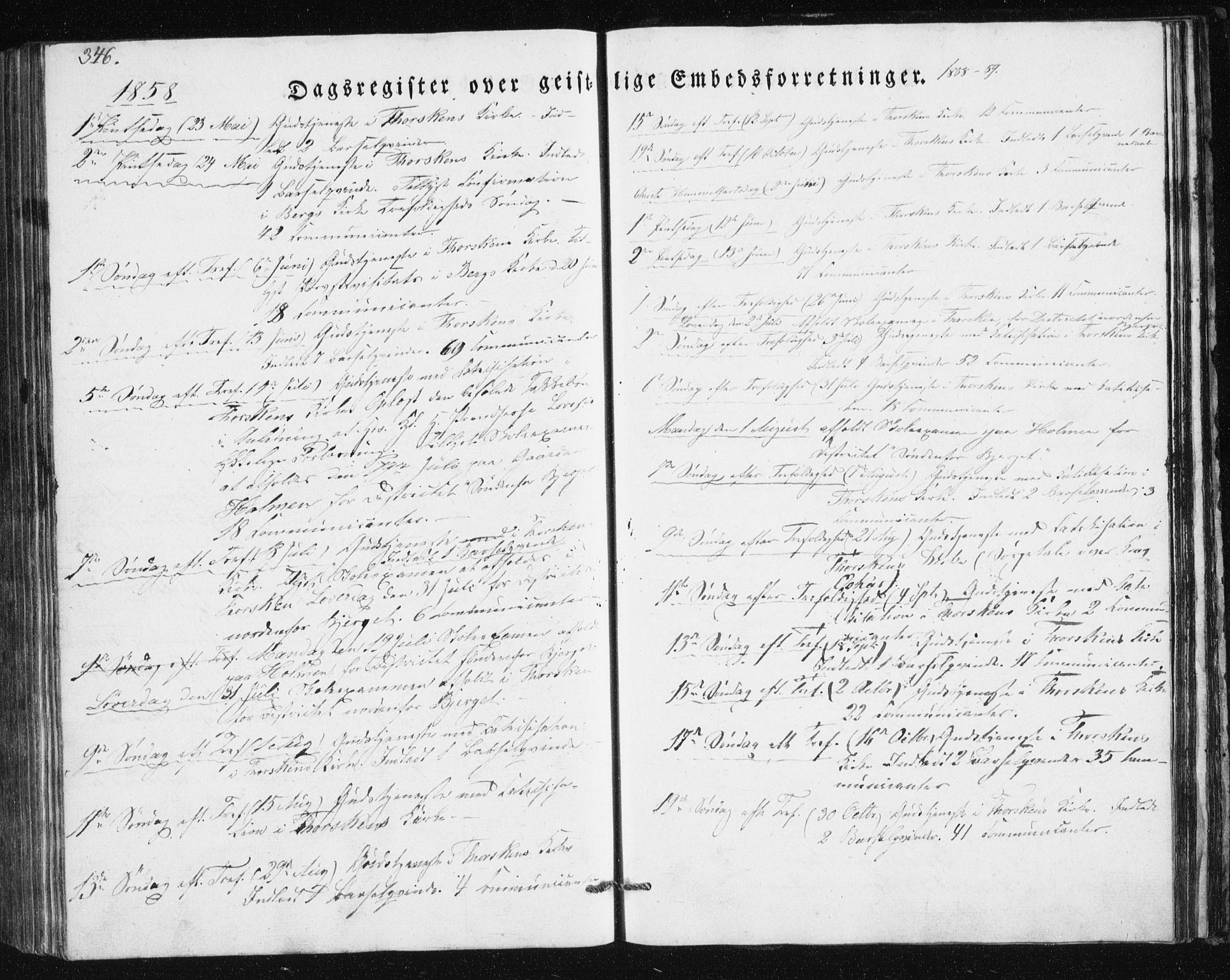 Berg sokneprestkontor, AV/SATØ-S-1318/G/Ga/Gab/L0011klokker: Parish register (copy) no. 11, 1833-1878, p. 346