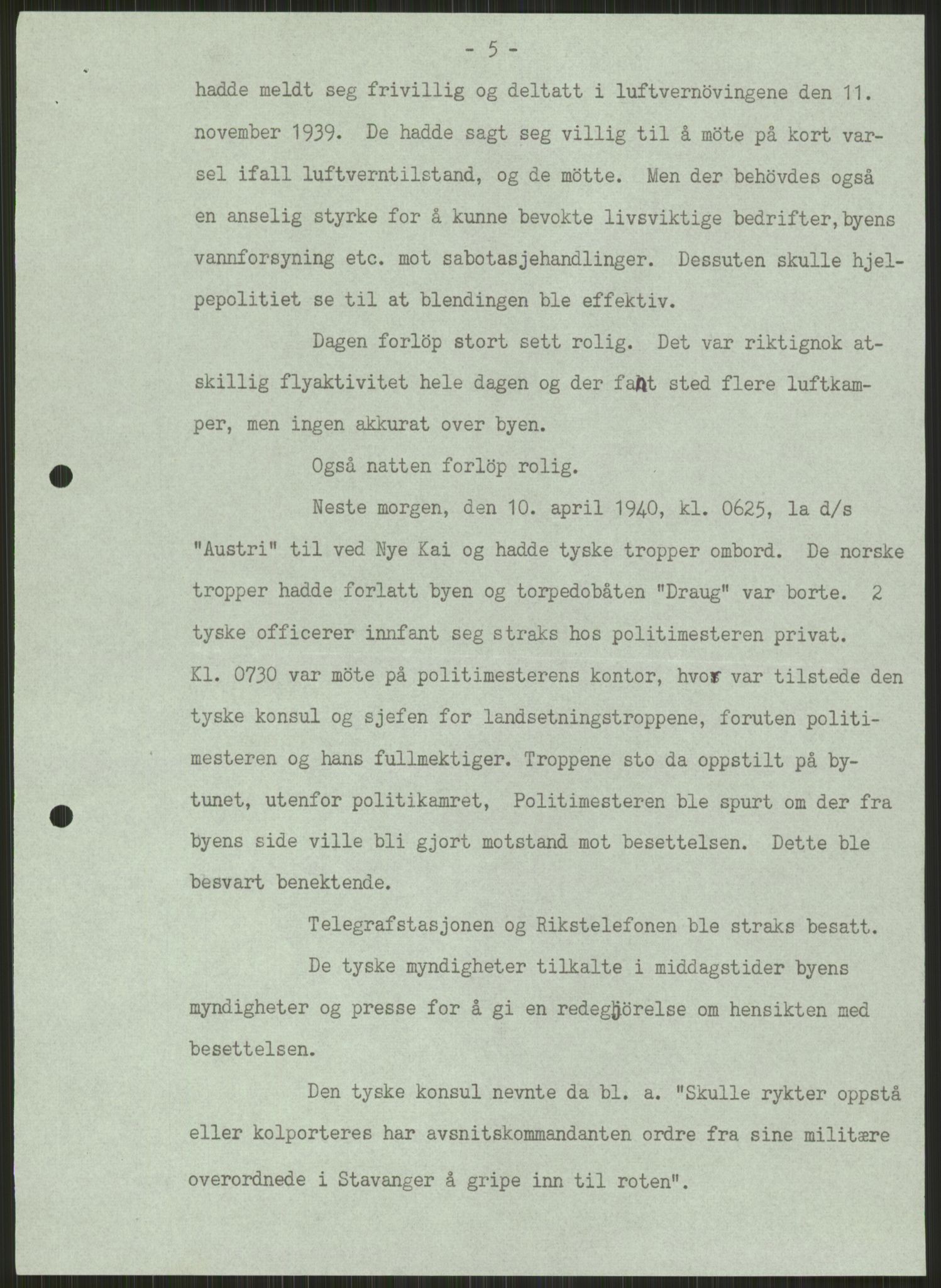 Forsvaret, Forsvarets krigshistoriske avdeling, AV/RA-RAFA-2017/Y/Ya/L0015: II-C-11-31 - Fylkesmenn.  Rapporter om krigsbegivenhetene 1940., 1940, p. 91