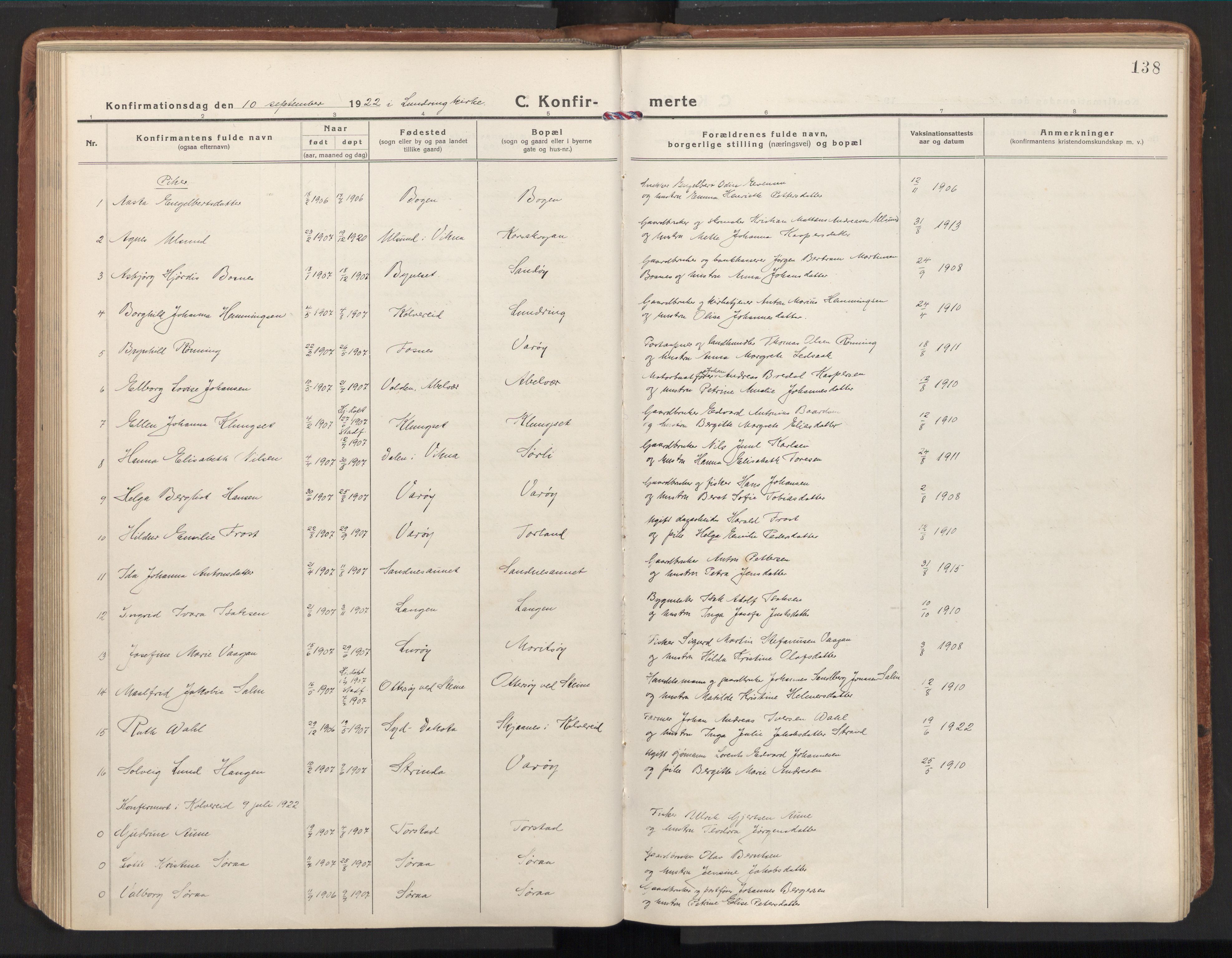 Ministerialprotokoller, klokkerbøker og fødselsregistre - Nord-Trøndelag, SAT/A-1458/784/L0678: Parish register (official) no. 784A13, 1921-1938, p. 138