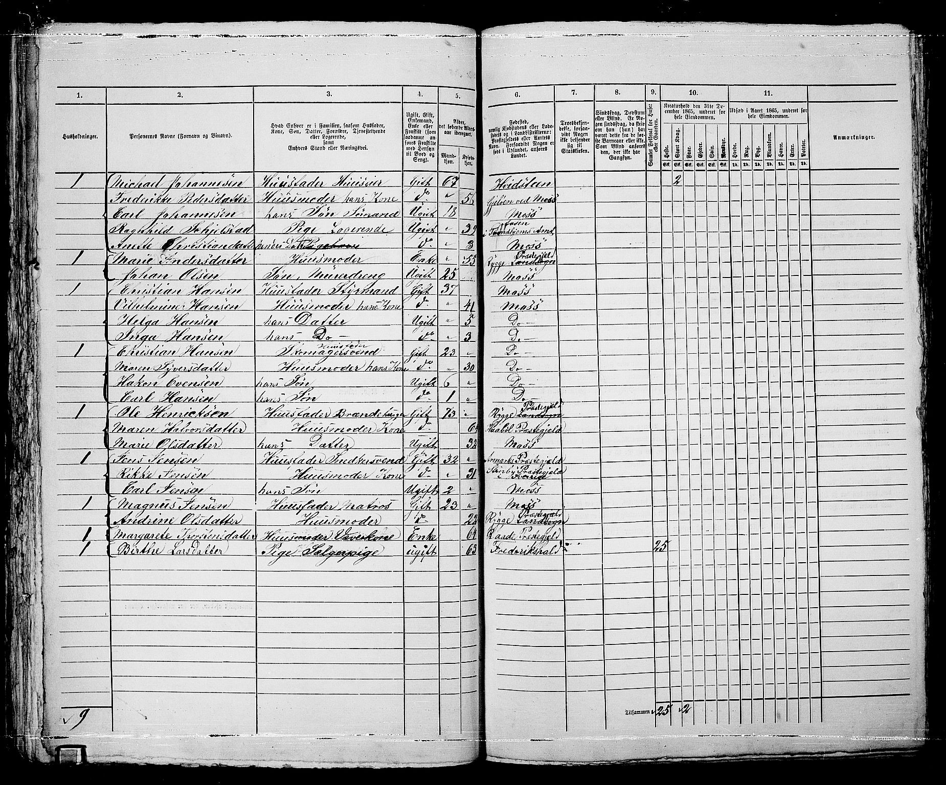 RA, 1865 census for Moss/Moss, 1865, p. 465