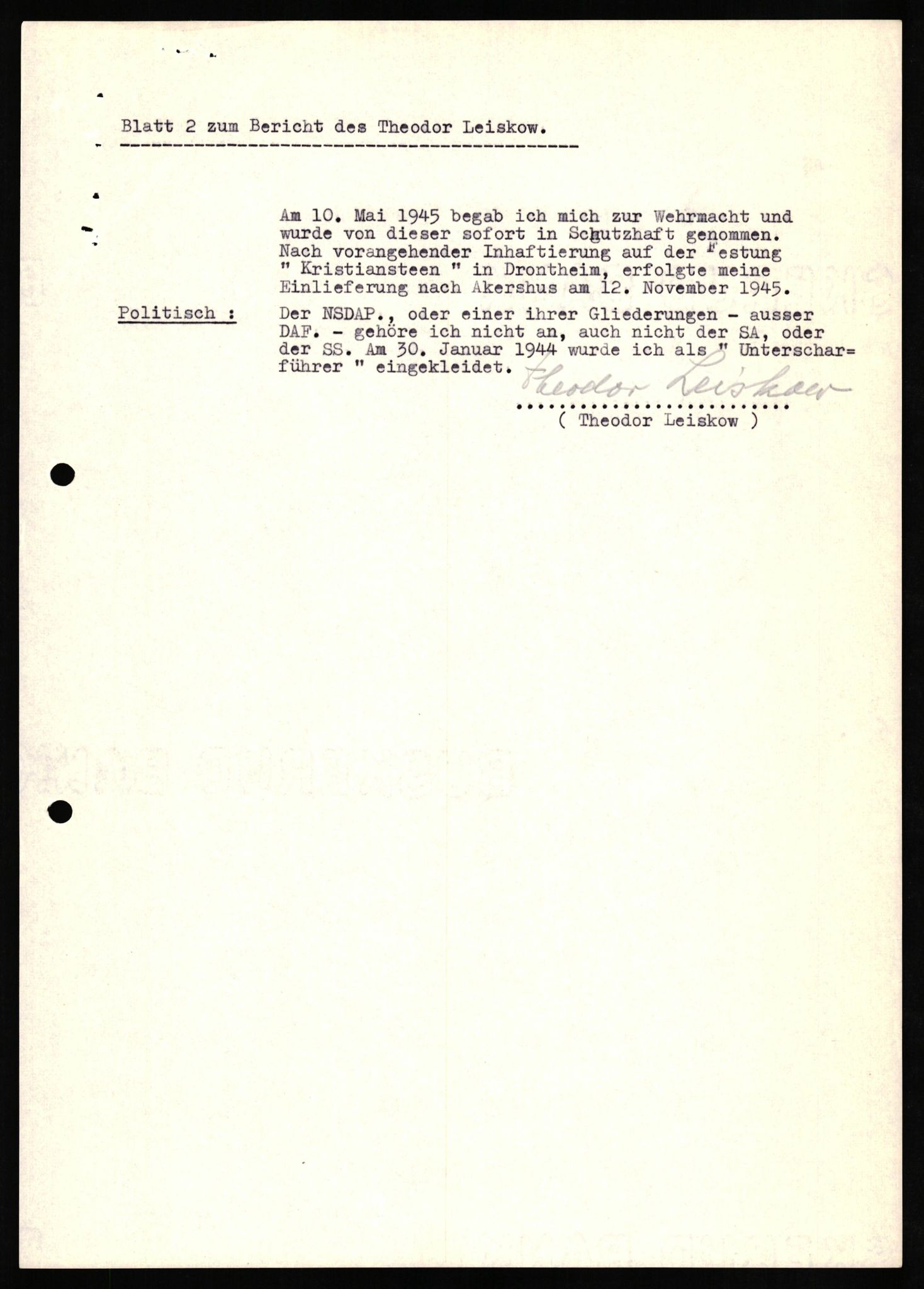 Forsvaret, Forsvarets overkommando II, AV/RA-RAFA-3915/D/Db/L0020: CI Questionaires. Tyske okkupasjonsstyrker i Norge. Tyskere., 1945-1946, p. 81