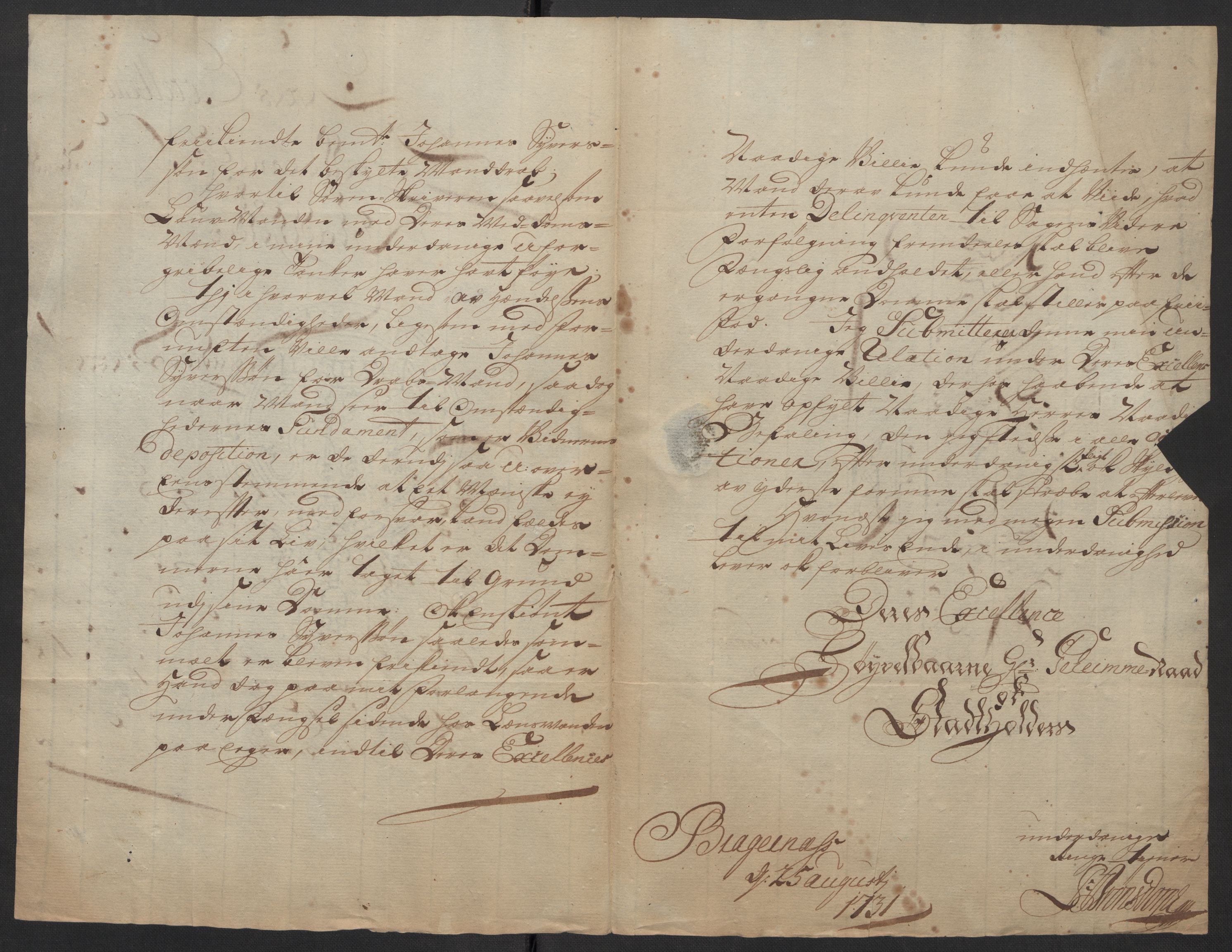 Stattholderembetet 1572-1771, AV/RA-EA-2870/Ef/L0106: Brev fra embetsmenn og andre, 1730-1732, p. 187