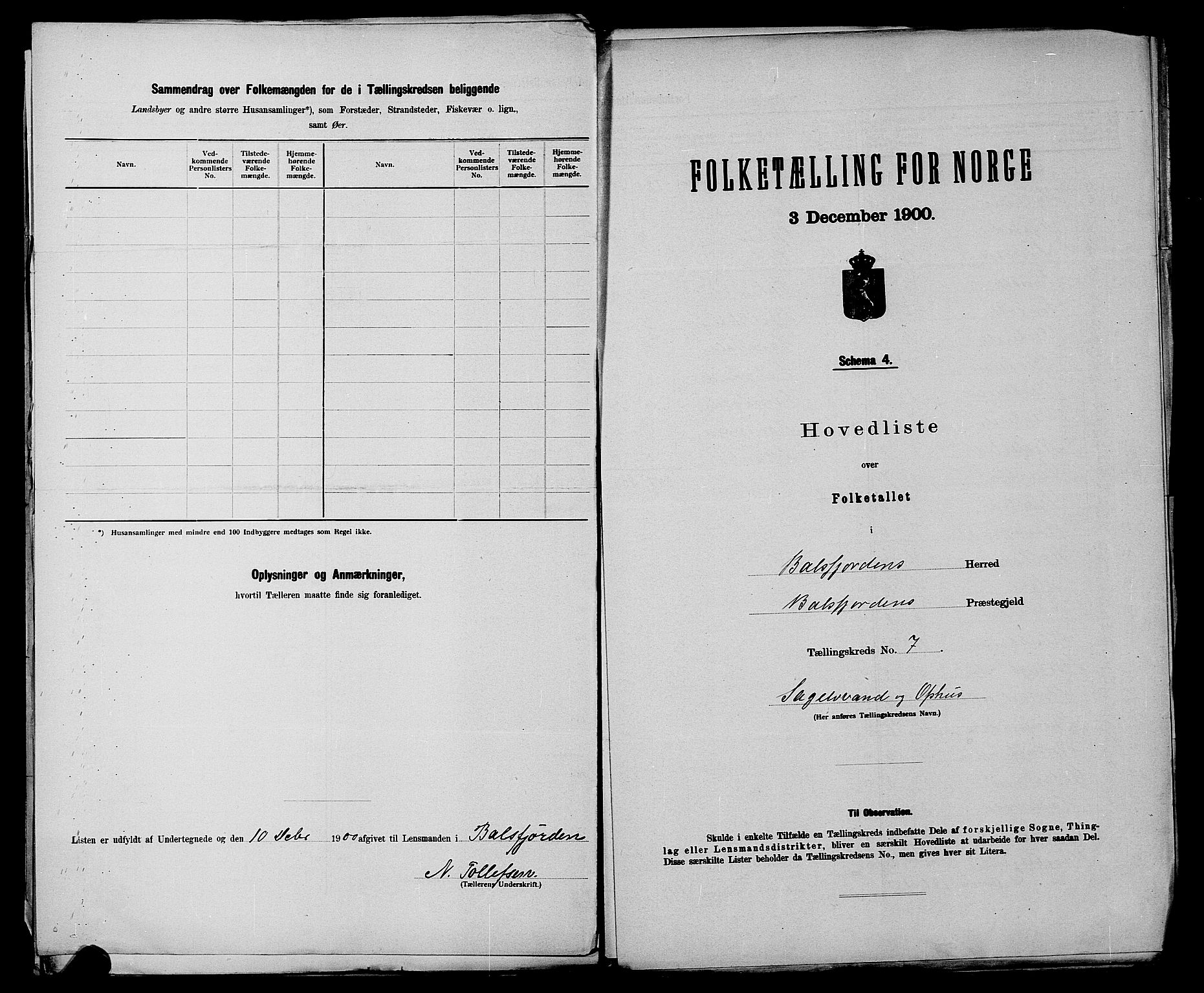 SATØ, 1900 census for Balsfjord, 1900, p. 16