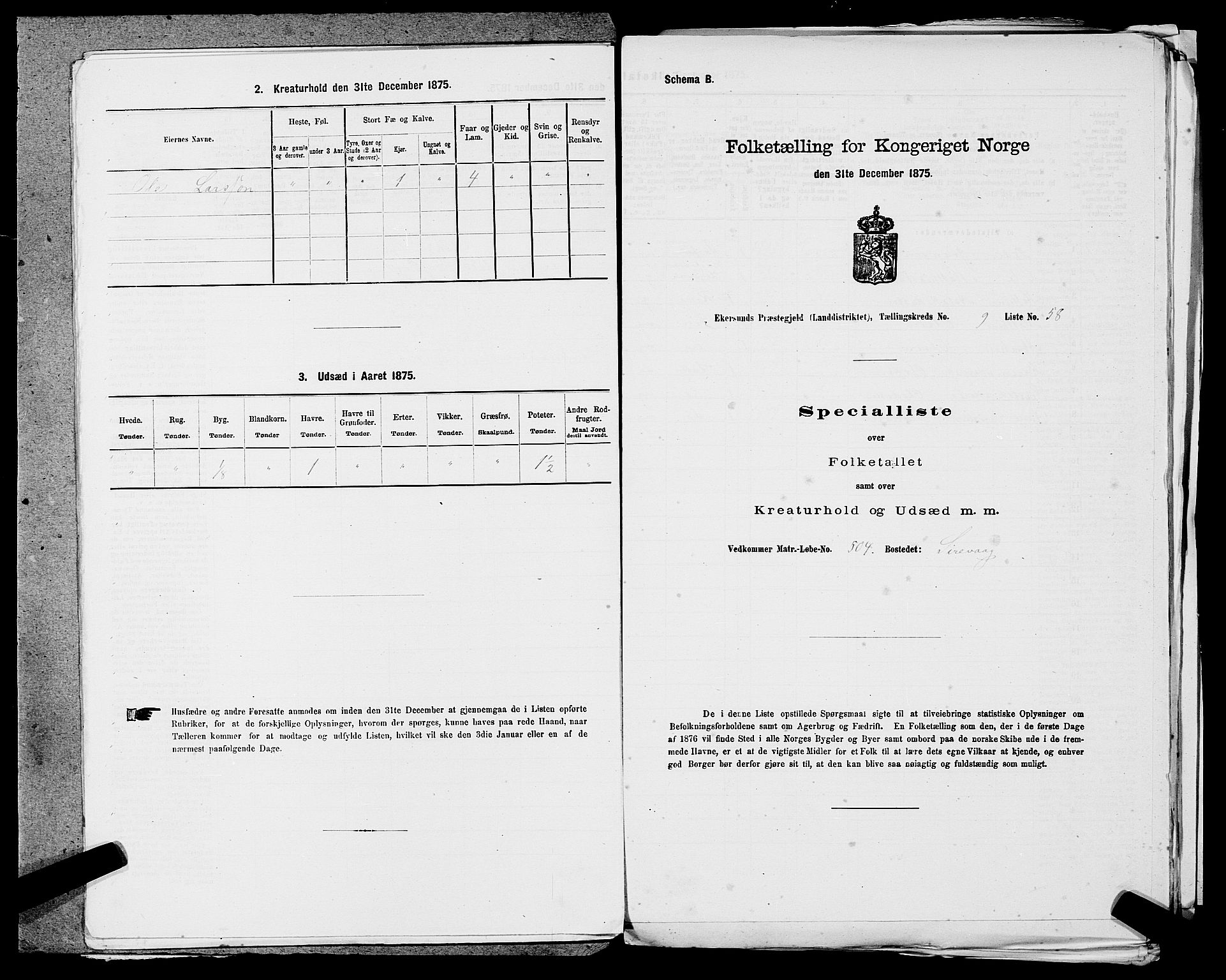 SAST, 1875 census for 1116L Eigersund/Eigersund og Ogna, 1875, p. 978