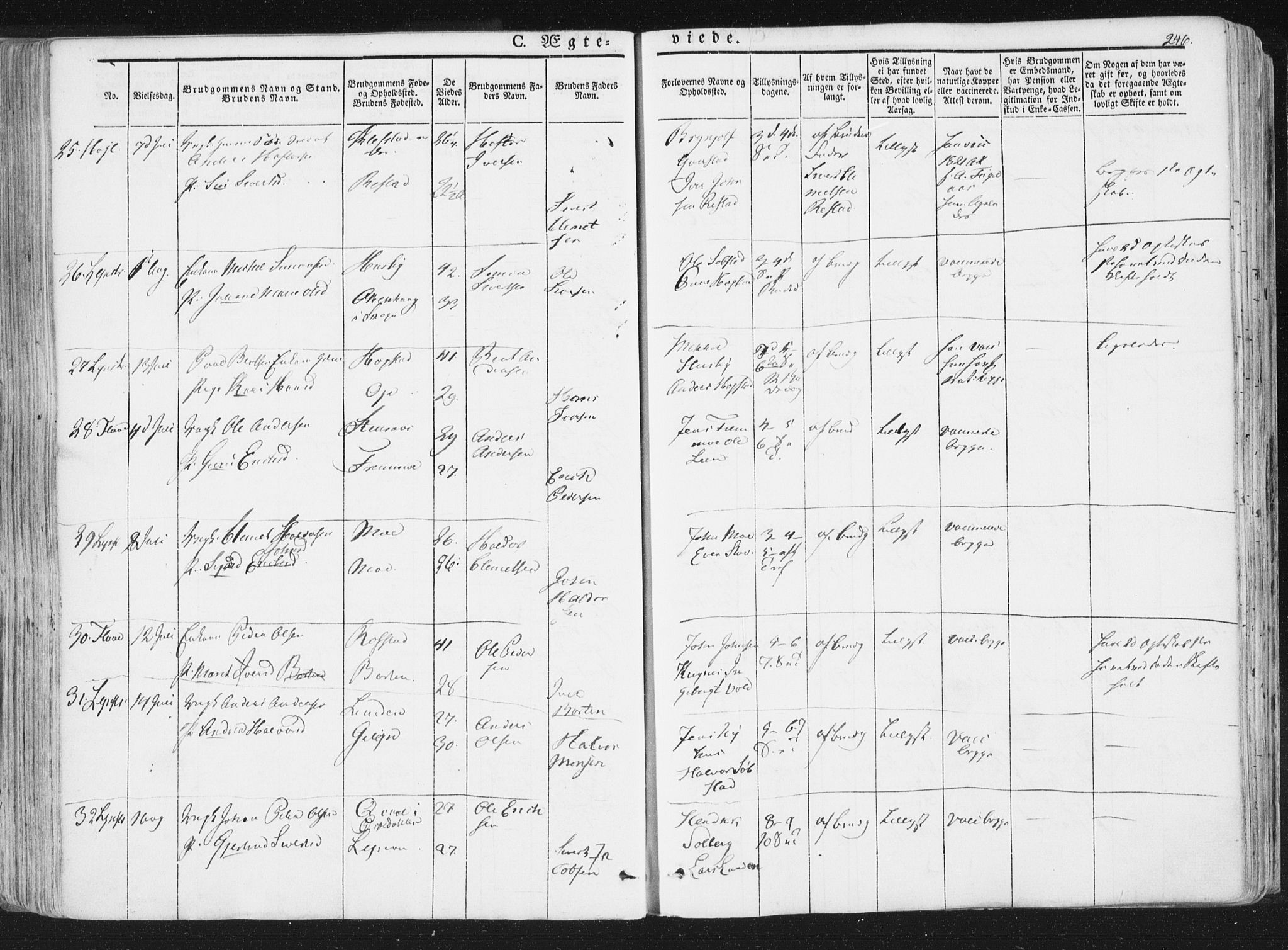 Ministerialprotokoller, klokkerbøker og fødselsregistre - Sør-Trøndelag, AV/SAT-A-1456/691/L1074: Parish register (official) no. 691A06, 1842-1852, p. 246