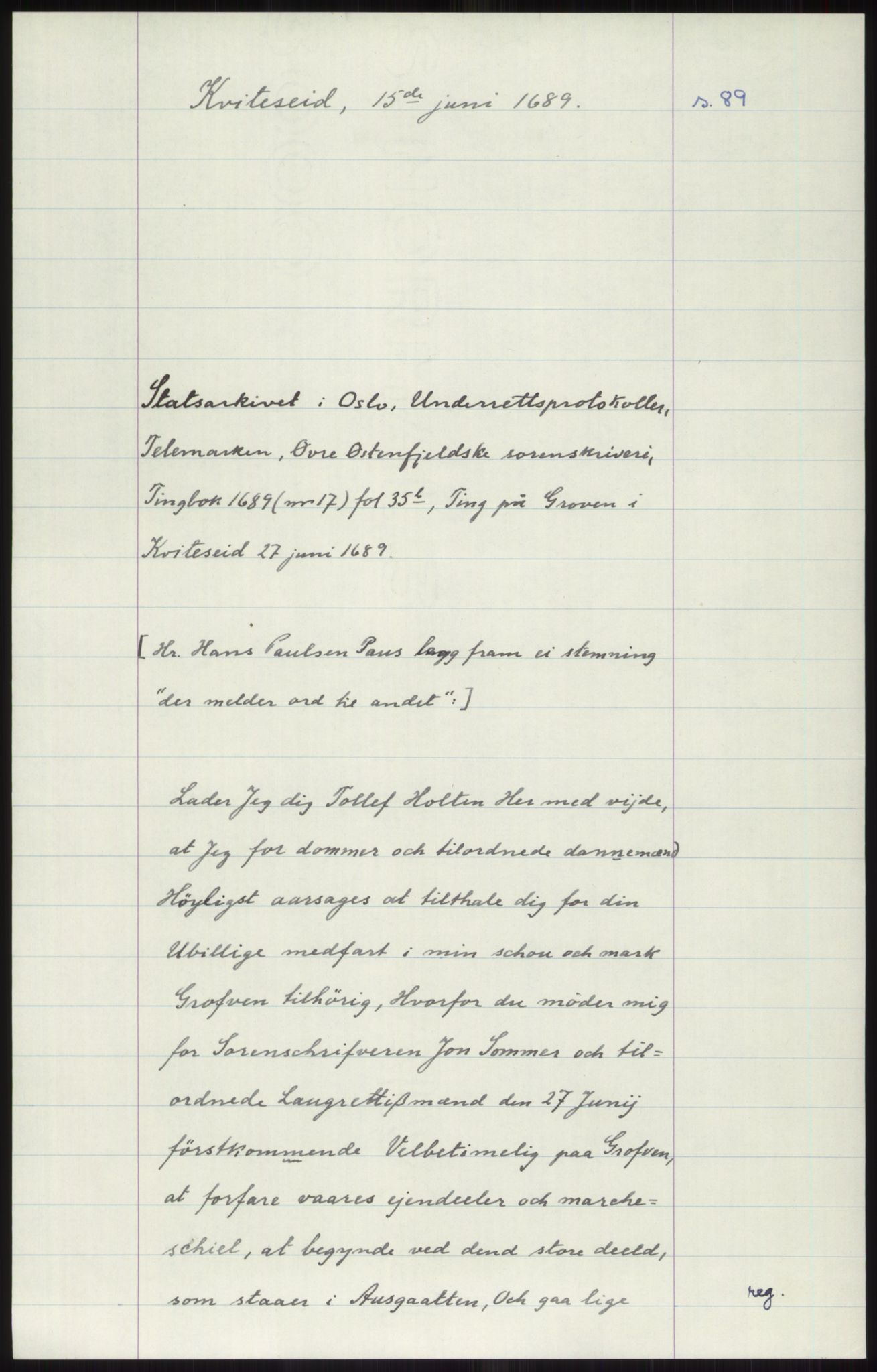 Samlinger til kildeutgivelse, Diplomavskriftsamlingen, AV/RA-EA-4053/H/Ha, p. 2481