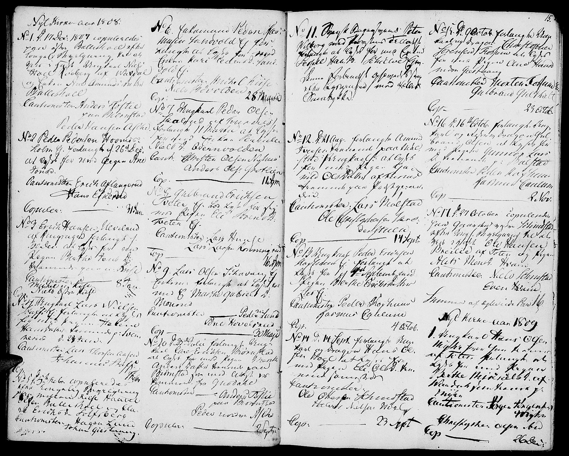 Nes prestekontor, Hedmark, AV/SAH-PREST-020/K/Ka/L0001: Parish register (official) no. 1, 1802-1814, p. 14-15