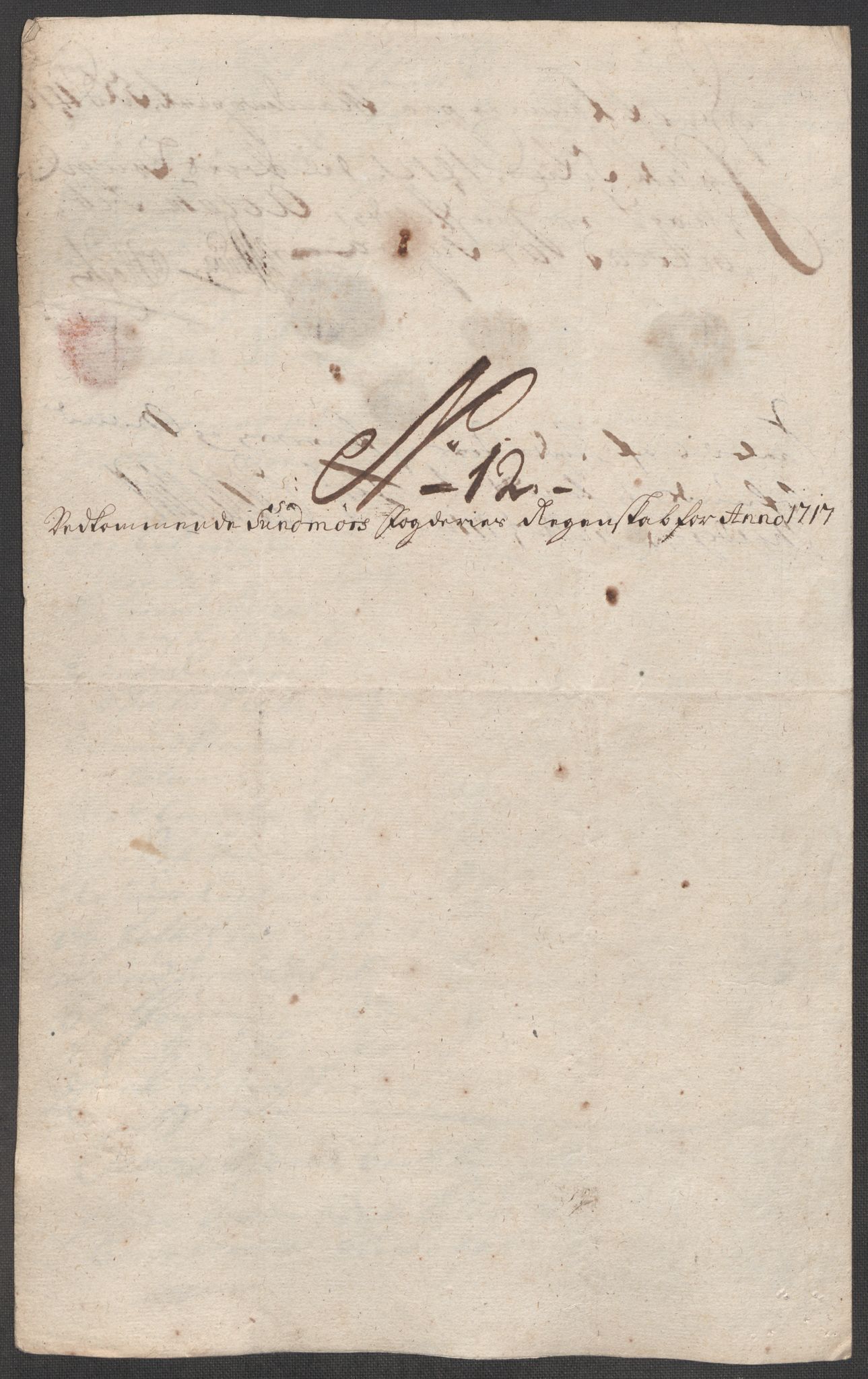 Rentekammeret inntil 1814, Reviderte regnskaper, Fogderegnskap, AV/RA-EA-4092/R54/L3569: Fogderegnskap Sunnmøre, 1717, p. 171