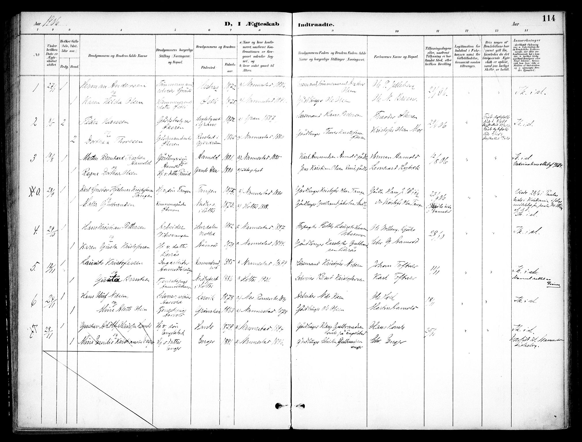 Nannestad prestekontor Kirkebøker, AV/SAO-A-10414a/F/Fc/L0002: Parish register (official) no. III 2, 1893-1907, p. 114
