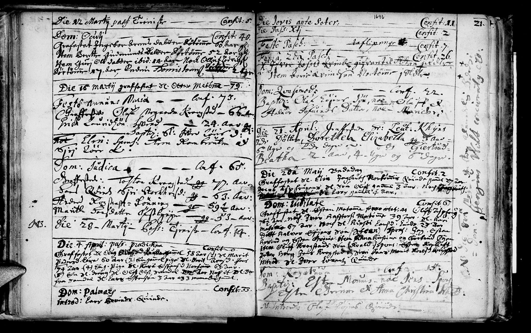 Ministerialprotokoller, klokkerbøker og fødselsregistre - Sør-Trøndelag, SAT/A-1456/692/L1101: Parish register (official) no. 692A01, 1690-1746, p. 21