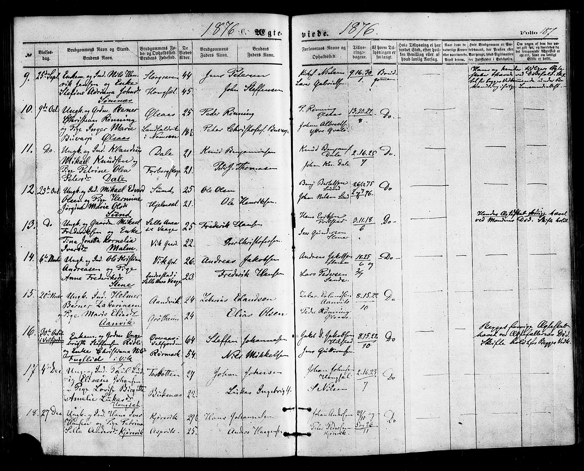 Ministerialprotokoller, klokkerbøker og fødselsregistre - Nordland, SAT/A-1459/812/L0177: Parish register (official) no. 812A06, 1875-1885, p. 187